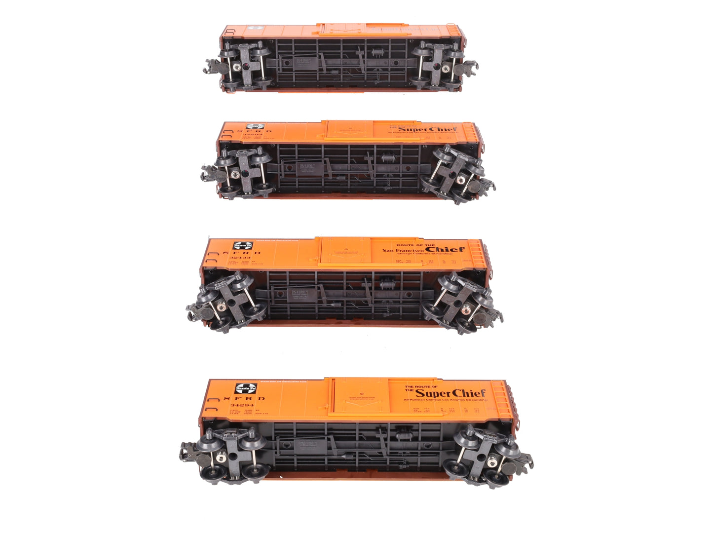 K-Line K766-1055A O-Gauge ATSF Super Chief Map Series Reefer Cars [4] LN/Box