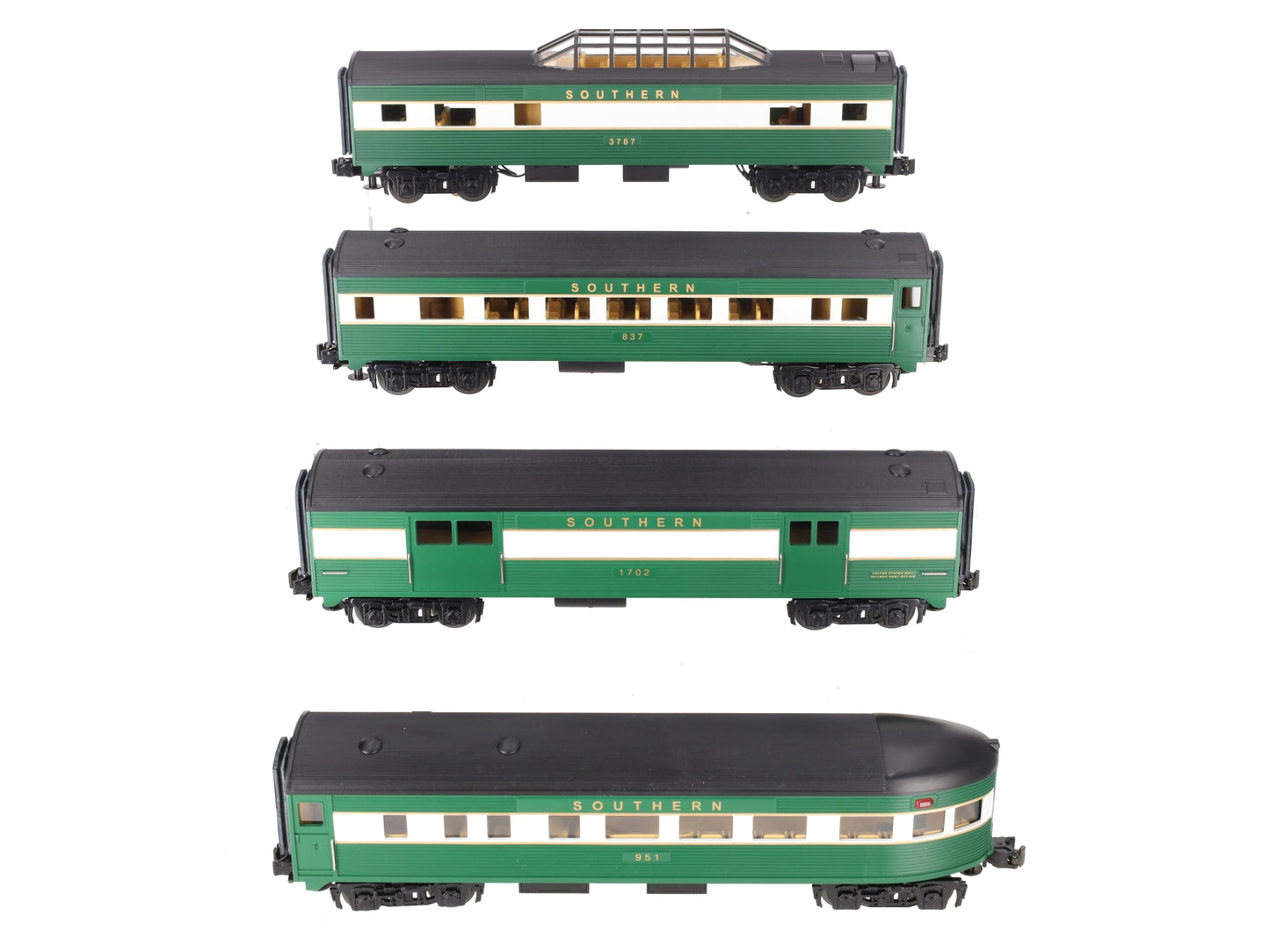 MTH 30-6123 O Southern RailKing Streamlined Passenger Set (Set of 4) EX/Box