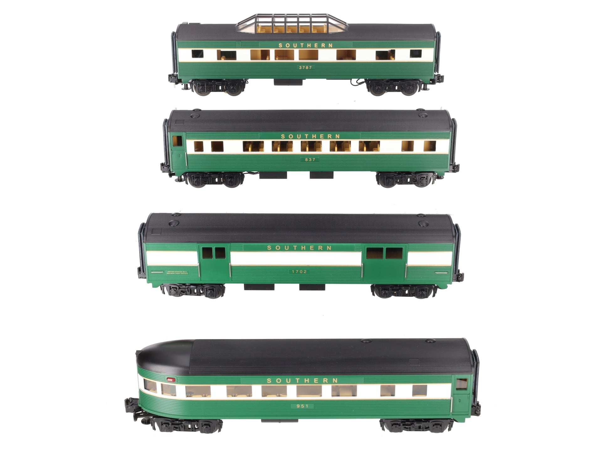 MTH 30-6123 O Southern RailKing Streamlined Passenger Set (Set of 4) EX/Box