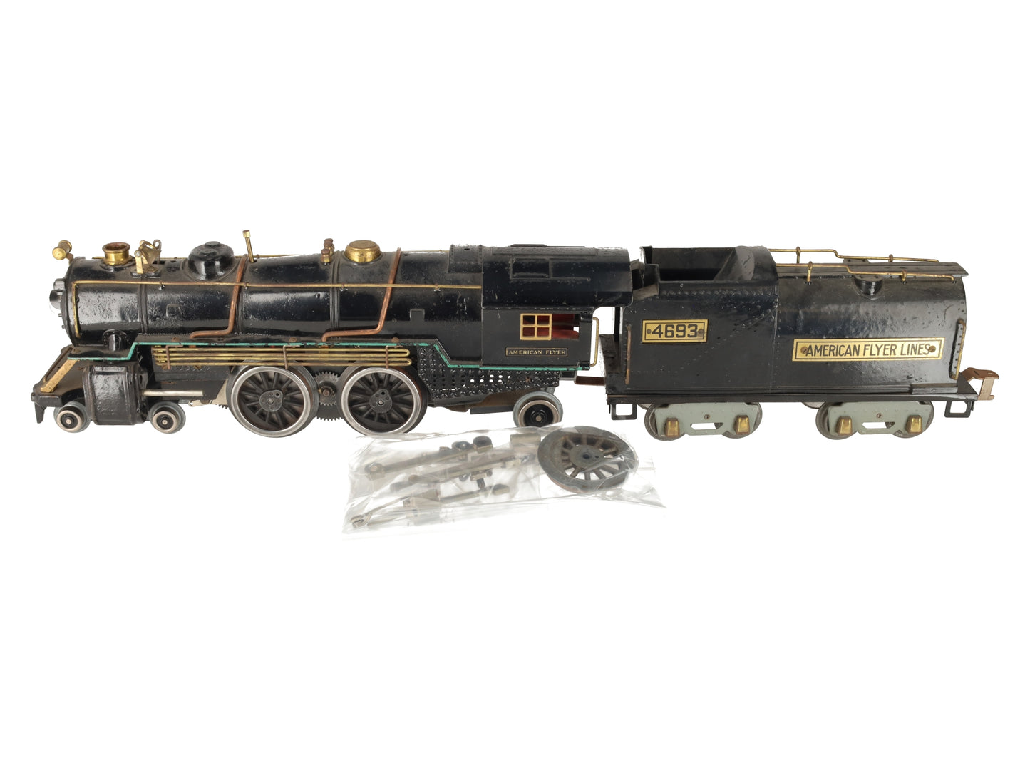 American Flyer 4693 Vintage Std Gauge 4-4-2 Die-Cast Steam Locomotive w/ Tender