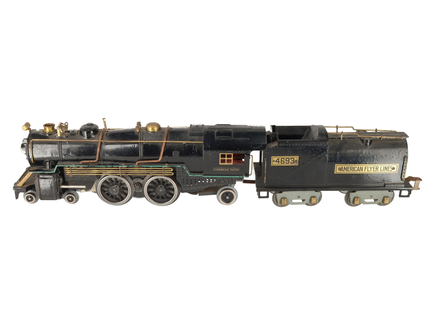 American Flyer 4693 Vintage Std Gauge 4-4-2 Die-Cast Steam Locomotive w/ Tender