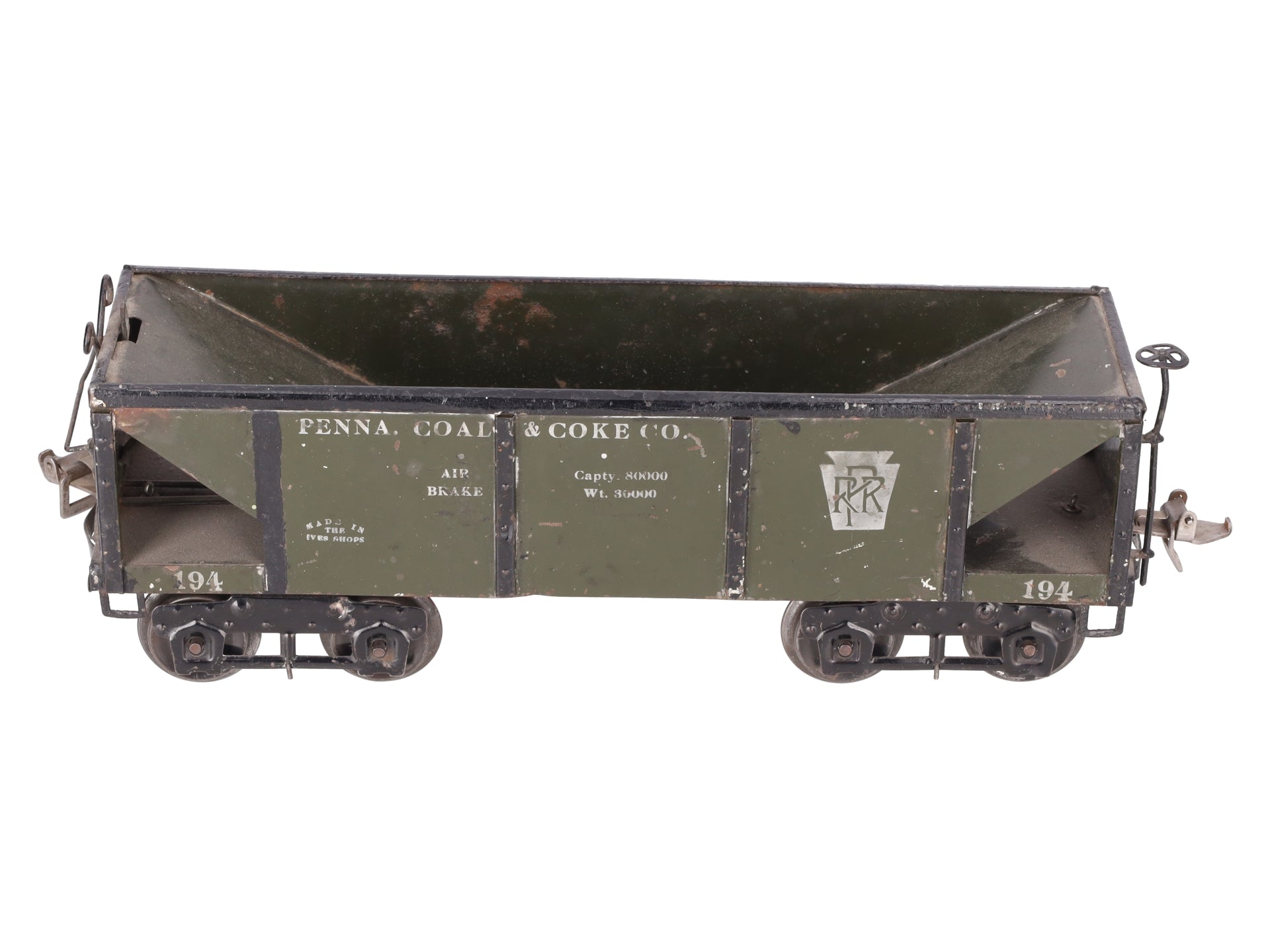 Ives 194 Vintage Standard Gauge Pennsylvania Railroad Coal and Coke Co. Hopper VG