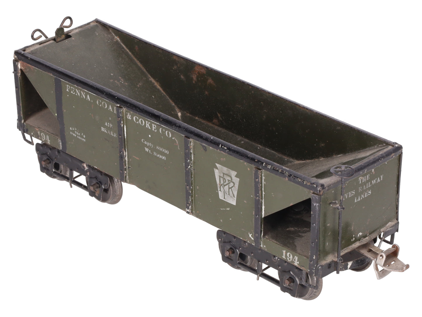Ives 194 Vintage Standard Gauge Pennsylvania Railroad Coal and Coke Co. Hopper VG