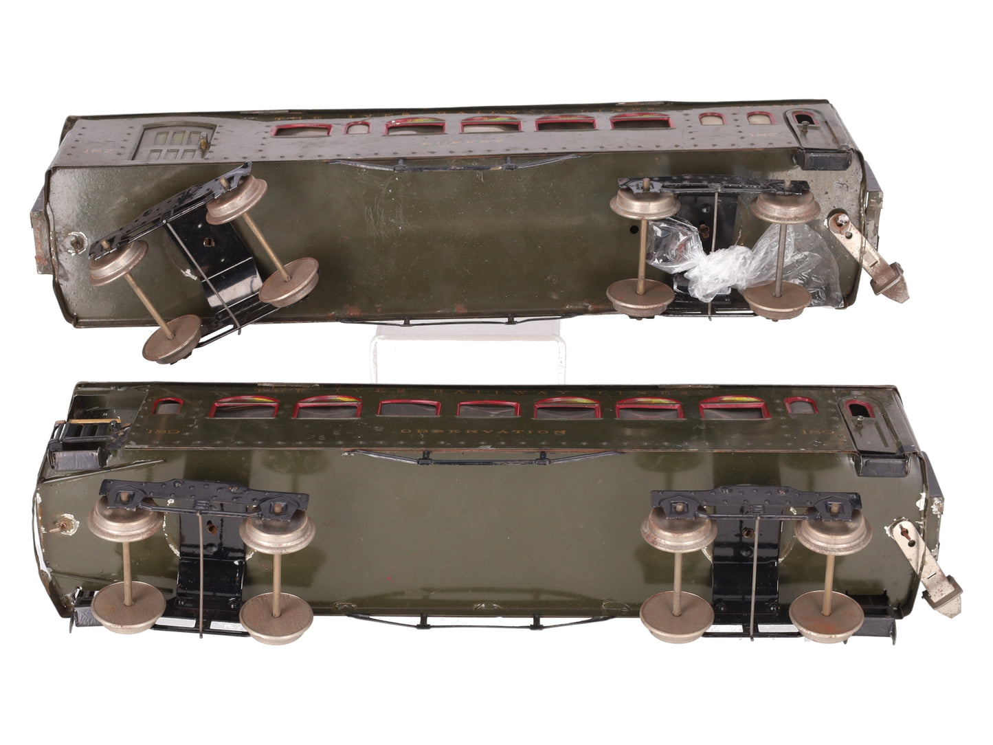 Ives 187/189 Vintage Standard Gauge The Ives Railway Tinplate Passenger Cars [2] VG
