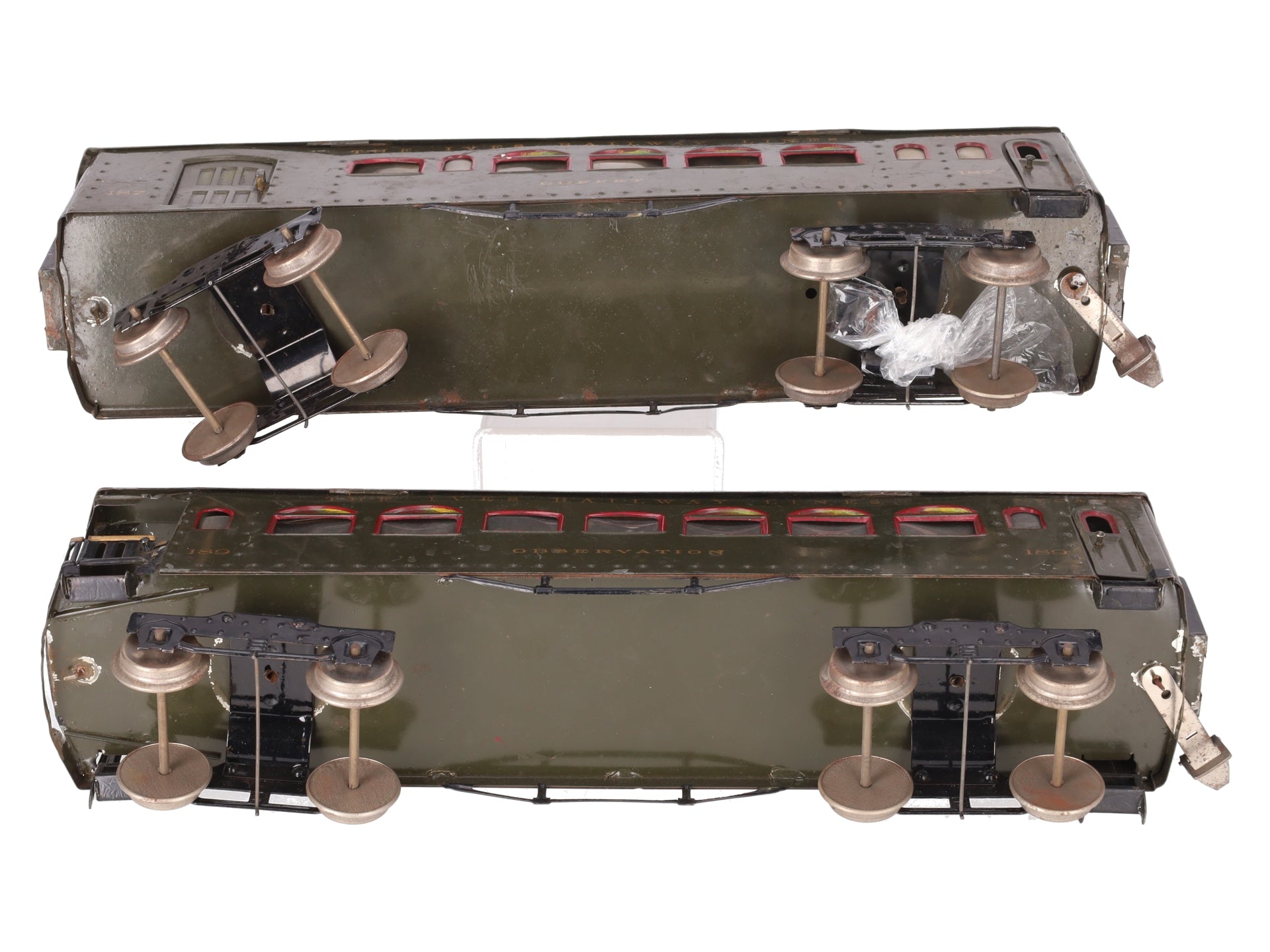 Ives 187/189 Vintage Standard Gauge The Ives Railway Tinplate Passenger Cars [2] VG