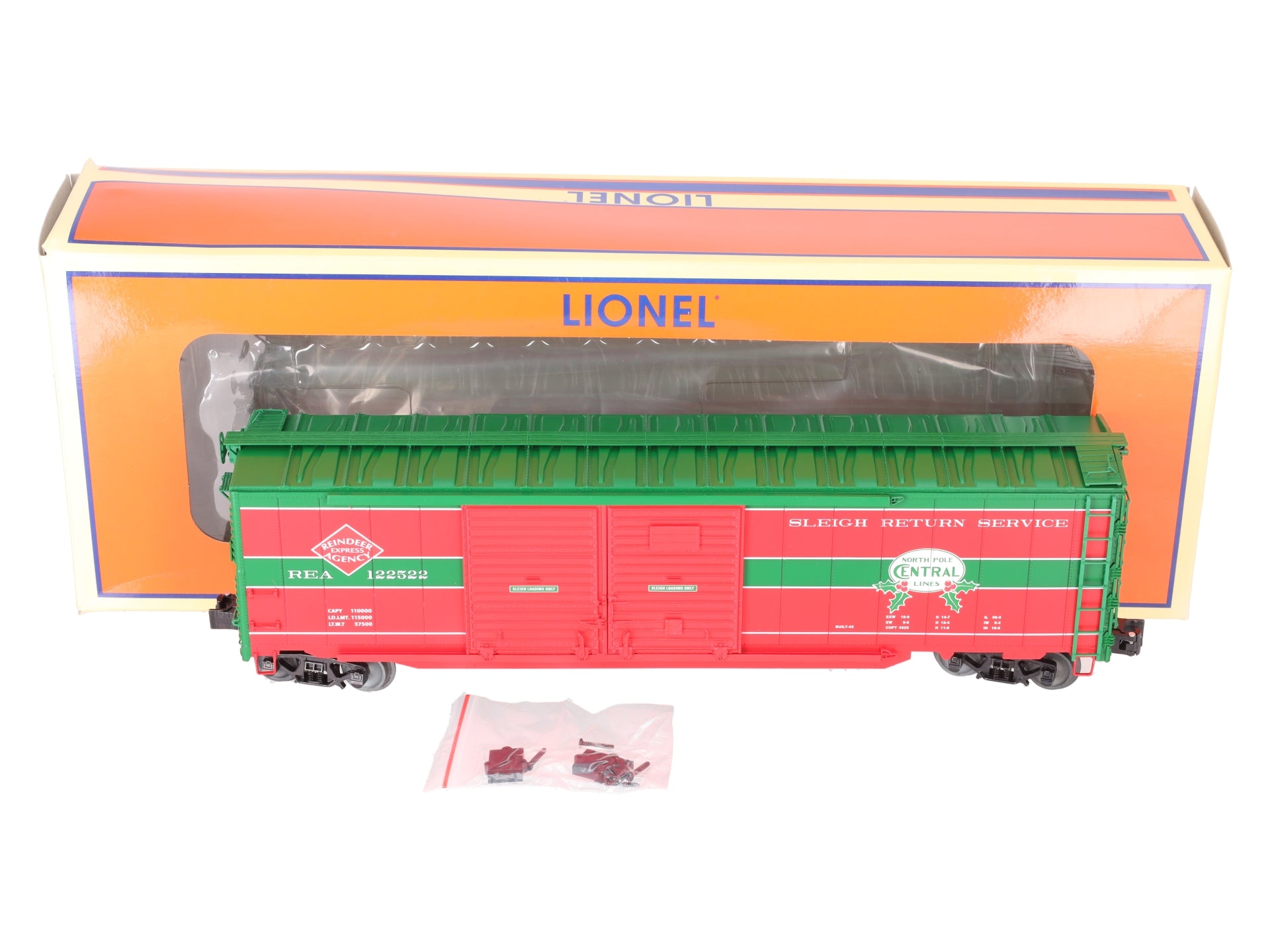 Lionel 2226990 O North Pole Central End Door Boxcar LN/Box