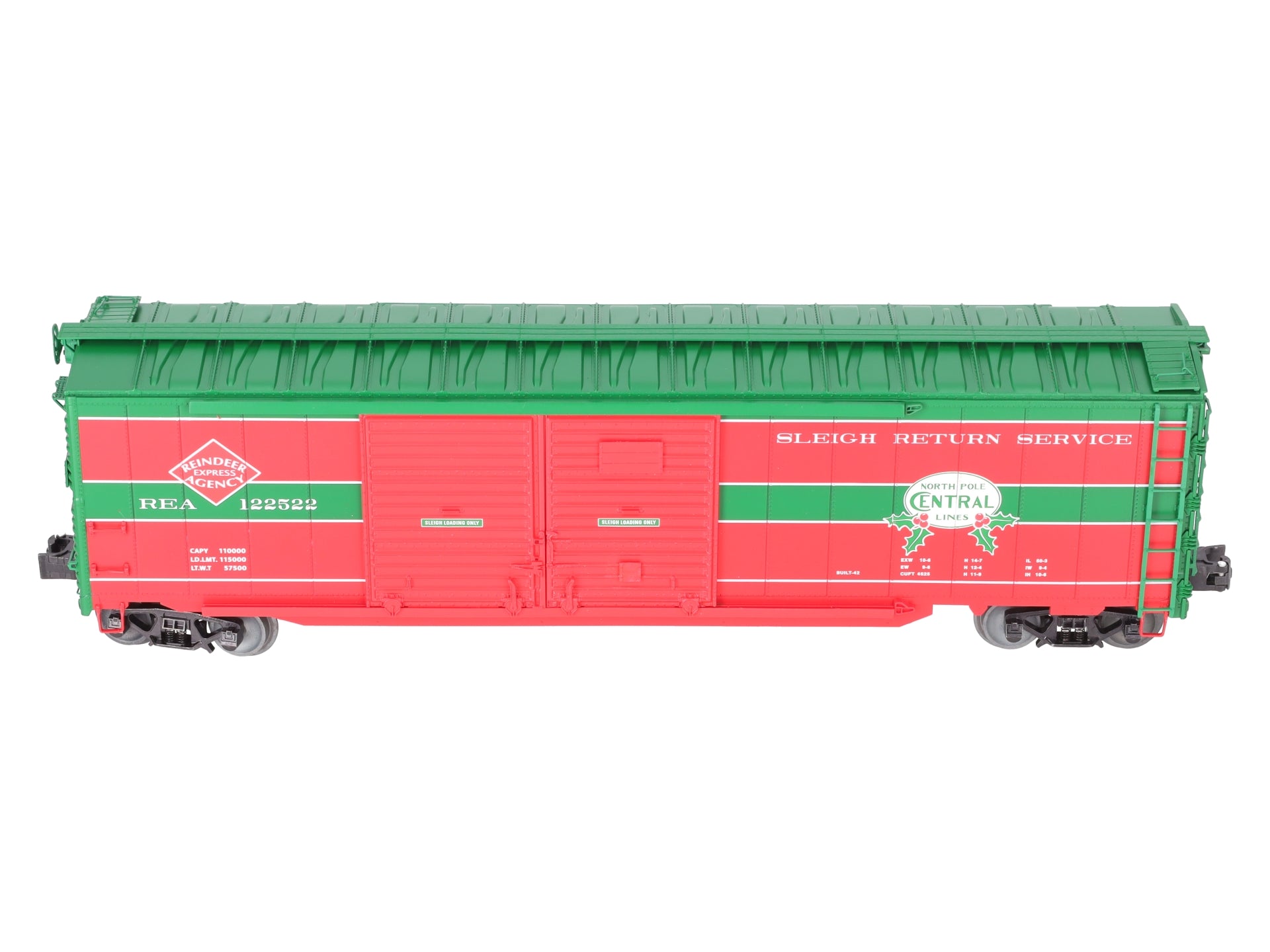 Lionel 2226990 O North Pole Central End Door Boxcar LN/Box