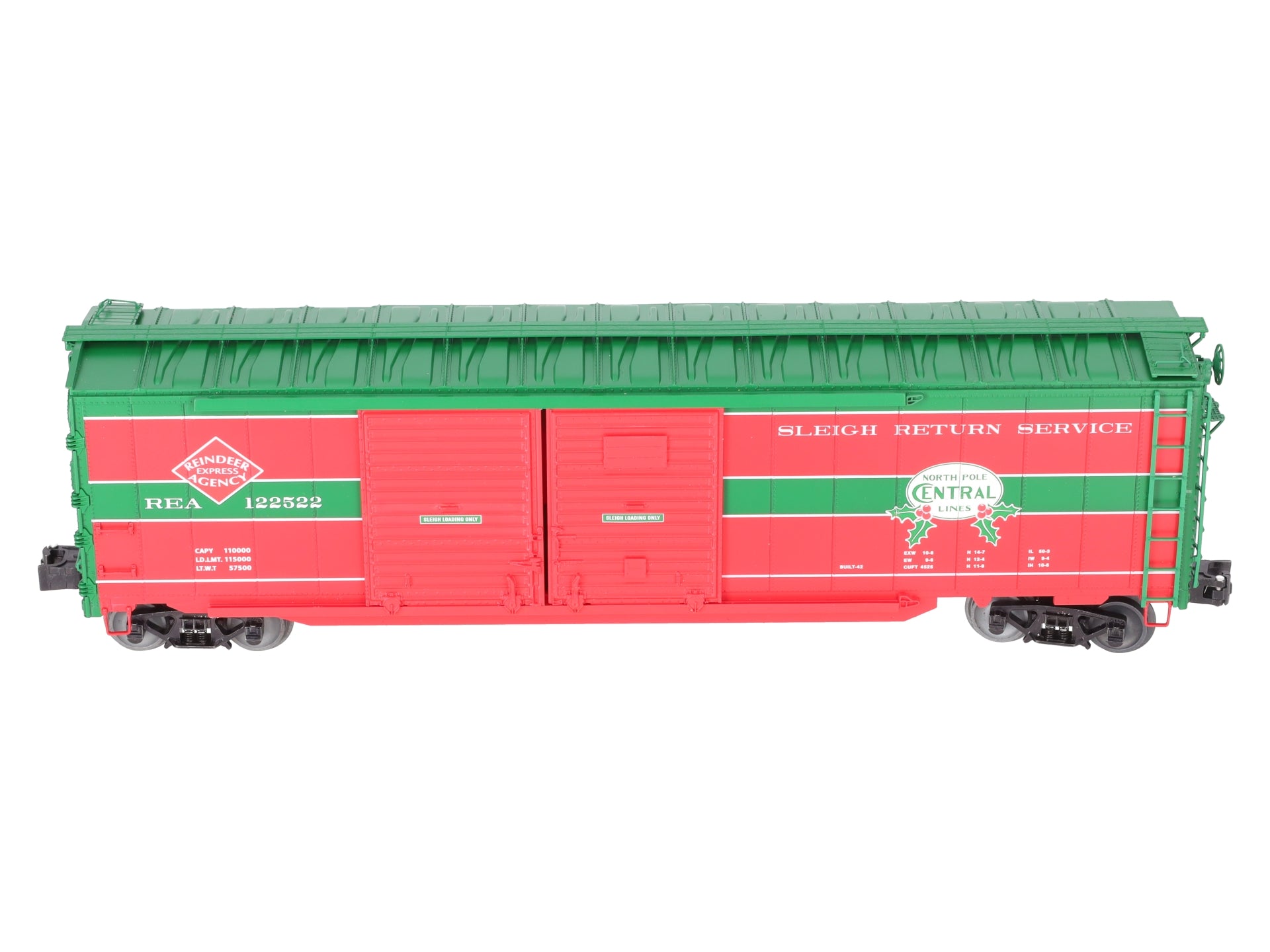 Lionel 2226990 O North Pole Central End Door Boxcar LN/Box