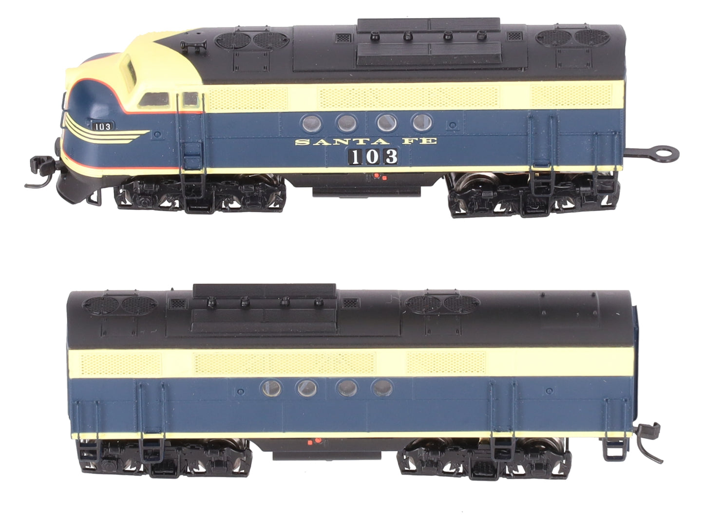 InterMountain 69001-04 N Scale ATSF "Catwhisker II" FT A/B Locomotives #103 EX/Box