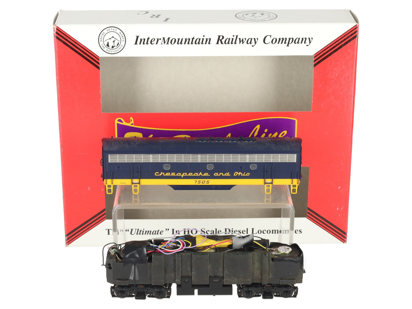 InterMountain 49519WD-01 HO Scale C&O EMD F-7B Diesel B Unit #7505 w DCC & Sound EX/Box