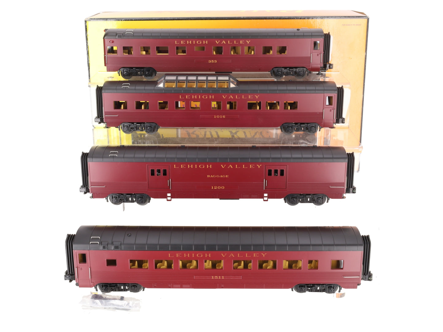 MTH 30-6711 O Lehigh Valley 60' Streamlined ABS Passenger Set (Set of 4) LN/Box