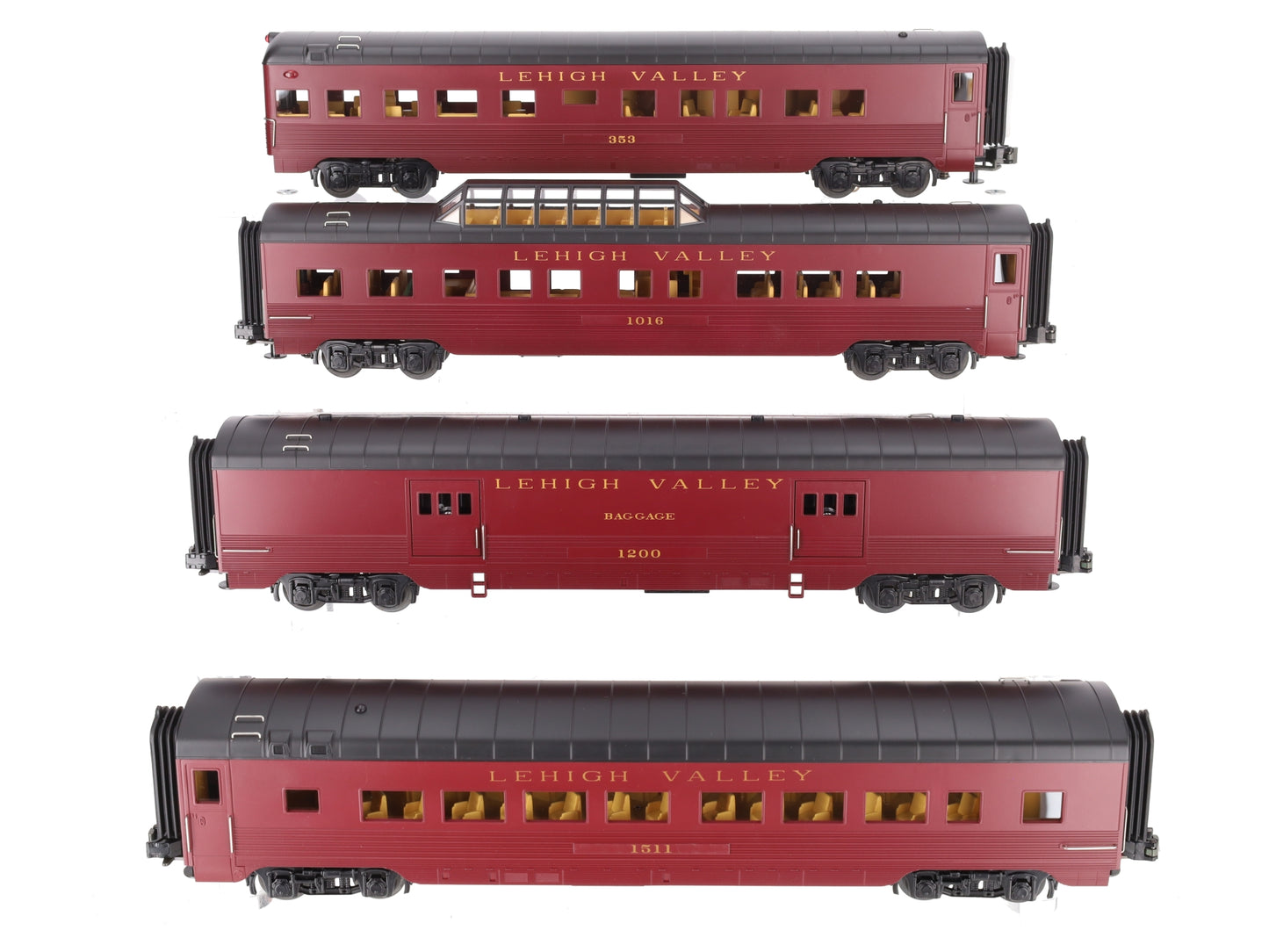 MTH 30-6711 O Lehigh Valley 60' Streamlined ABS Passenger Set (Set of 4) LN/Box
