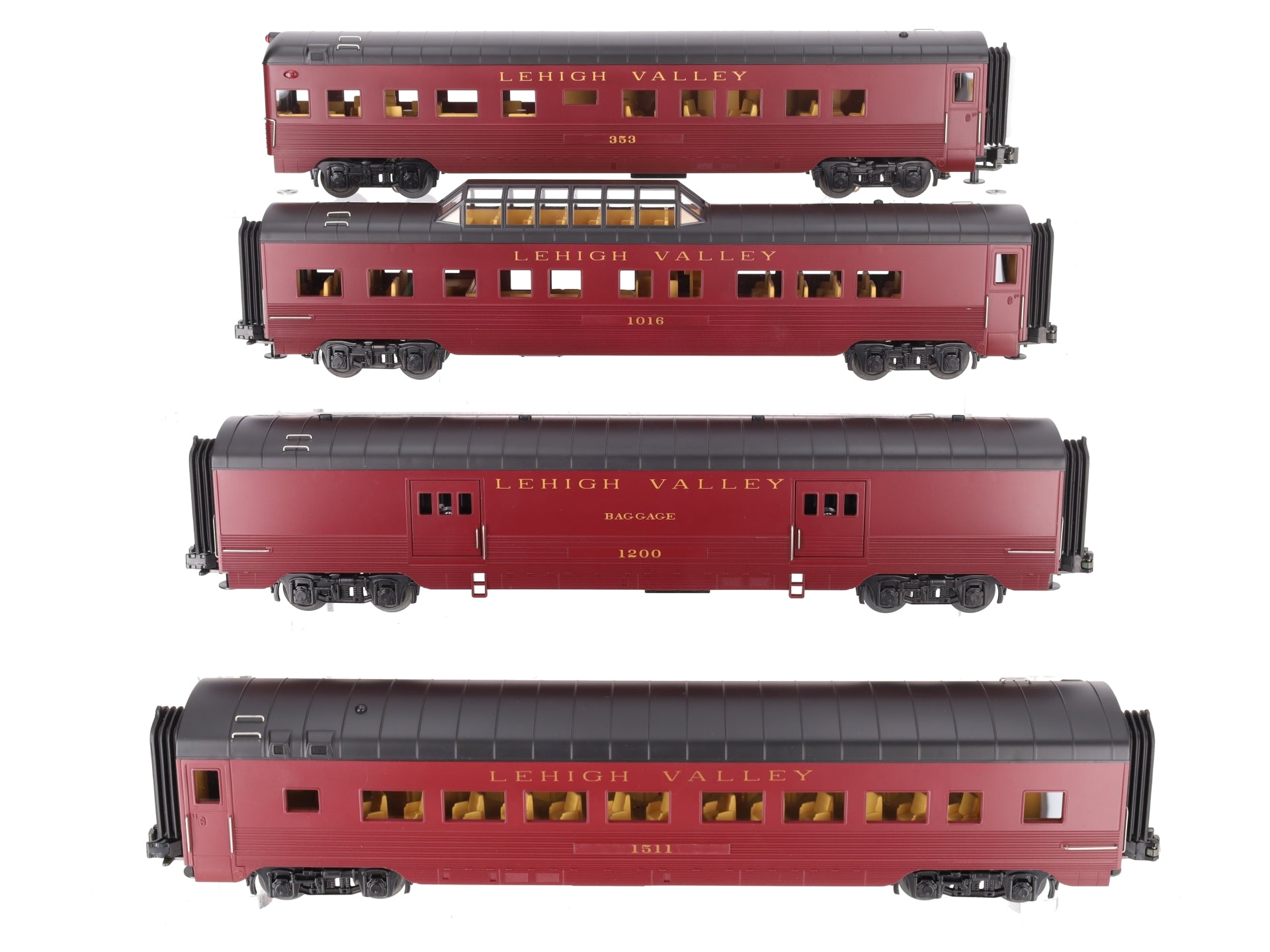 MTH 30-6711 O Lehigh Valley 60' Streamlined ABS Passenger Set (Set of 4) LN/Box