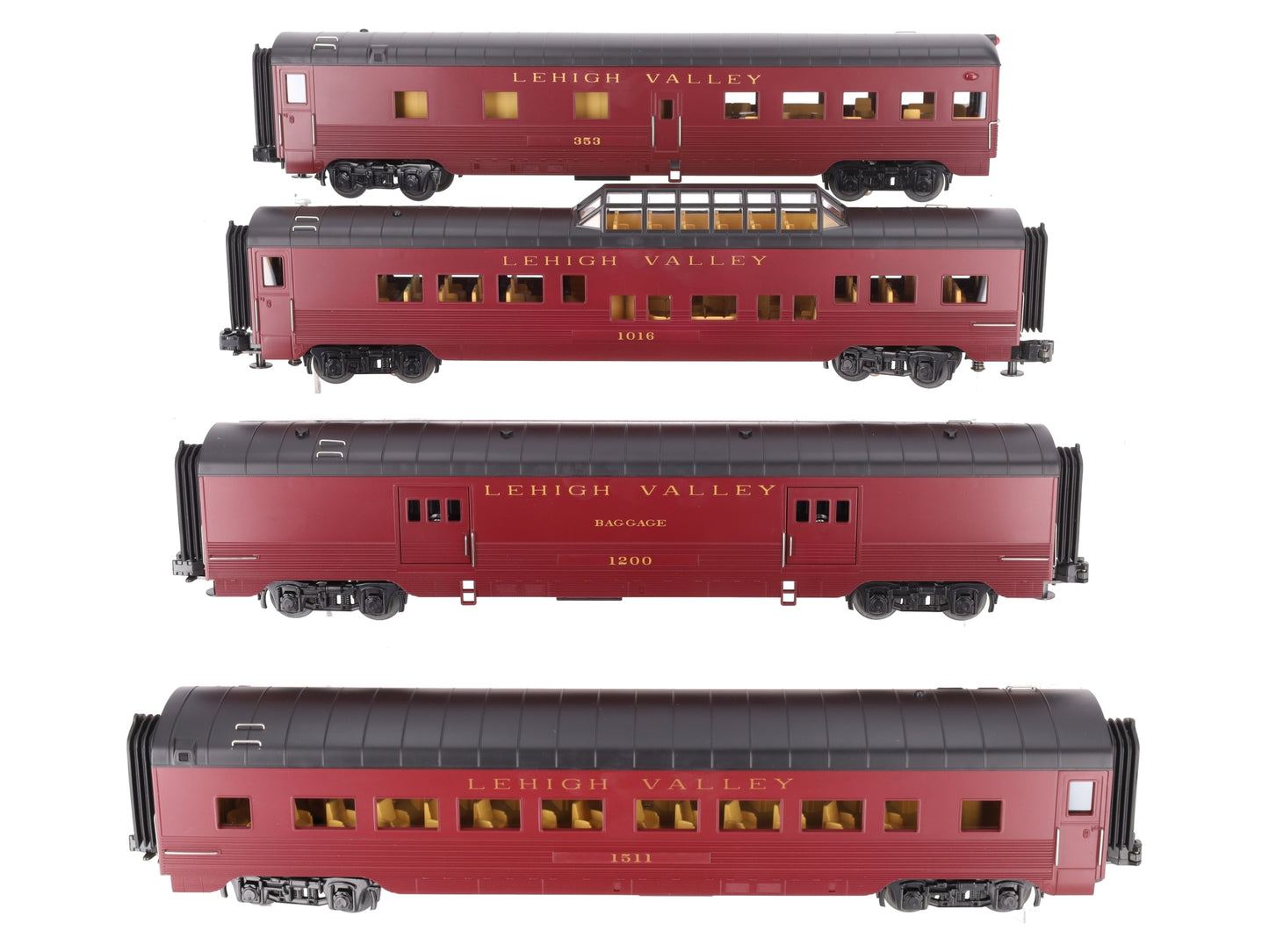 MTH 30-6711 O Lehigh Valley 60' Streamlined ABS Passenger Set (Set of 4) LN/Box