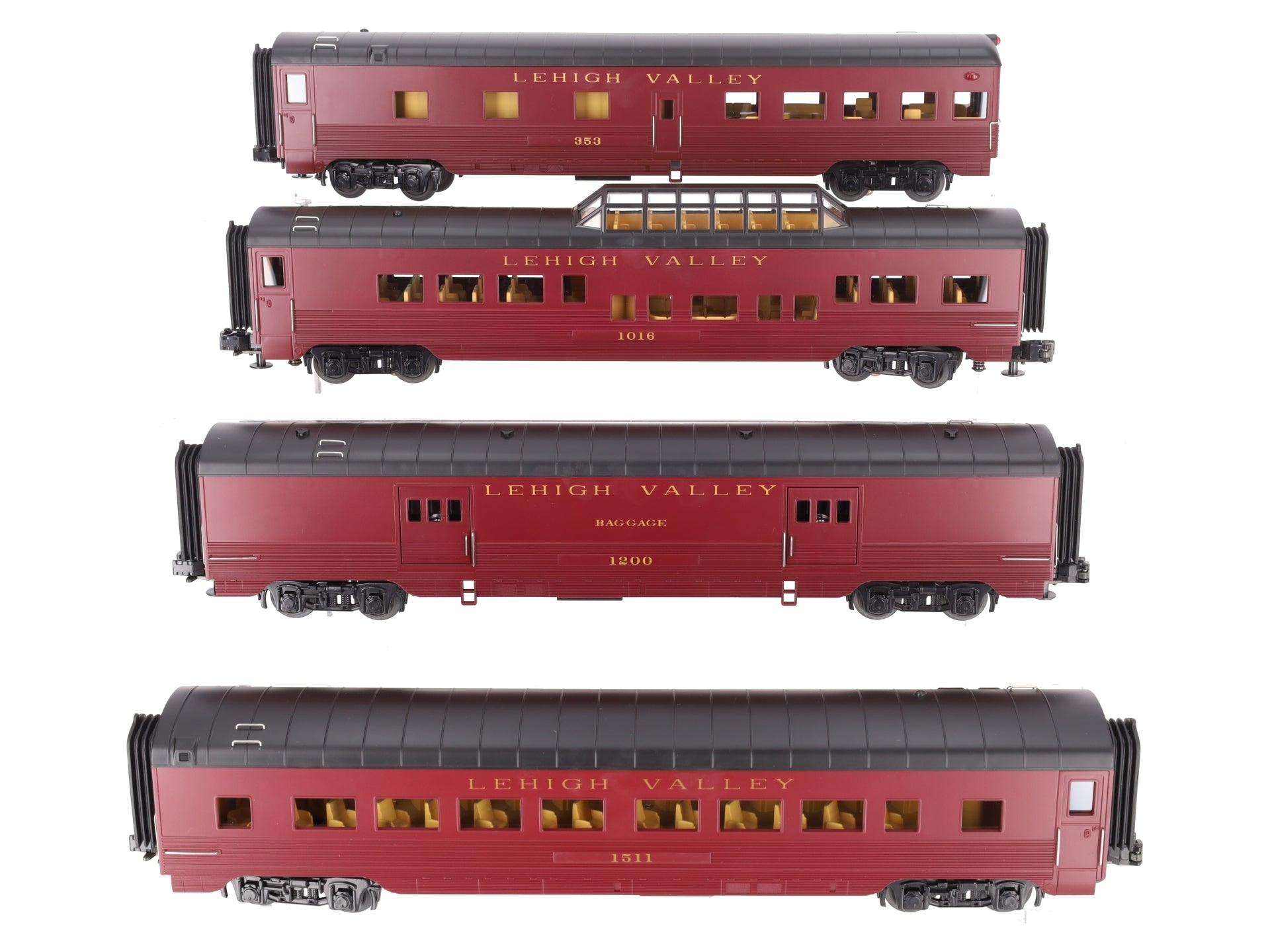 MTH 30-6711 O Lehigh Valley 60' Streamlined ABS Passenger Set (Set of 4) LN/Box