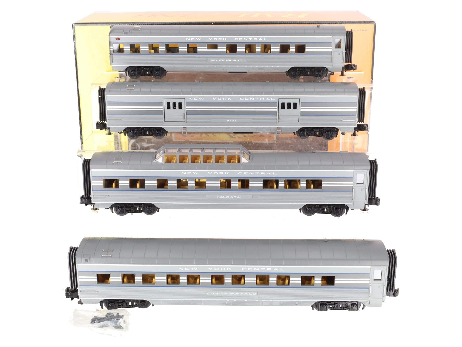 MTH 30-6782 O New York Central 60' Streamlined ABS Passenger Car Set (Set of 4) LN/Box