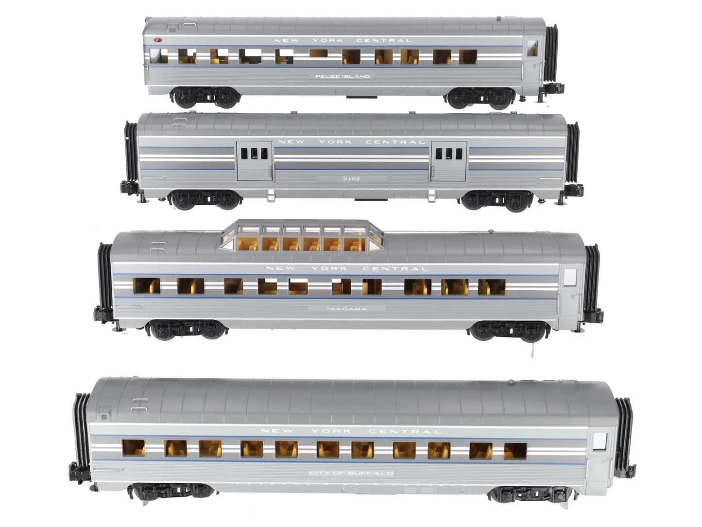 MTH 30-6782 O New York Central 60' Streamlined ABS Passenger Car Set (Set of 4) LN/Box