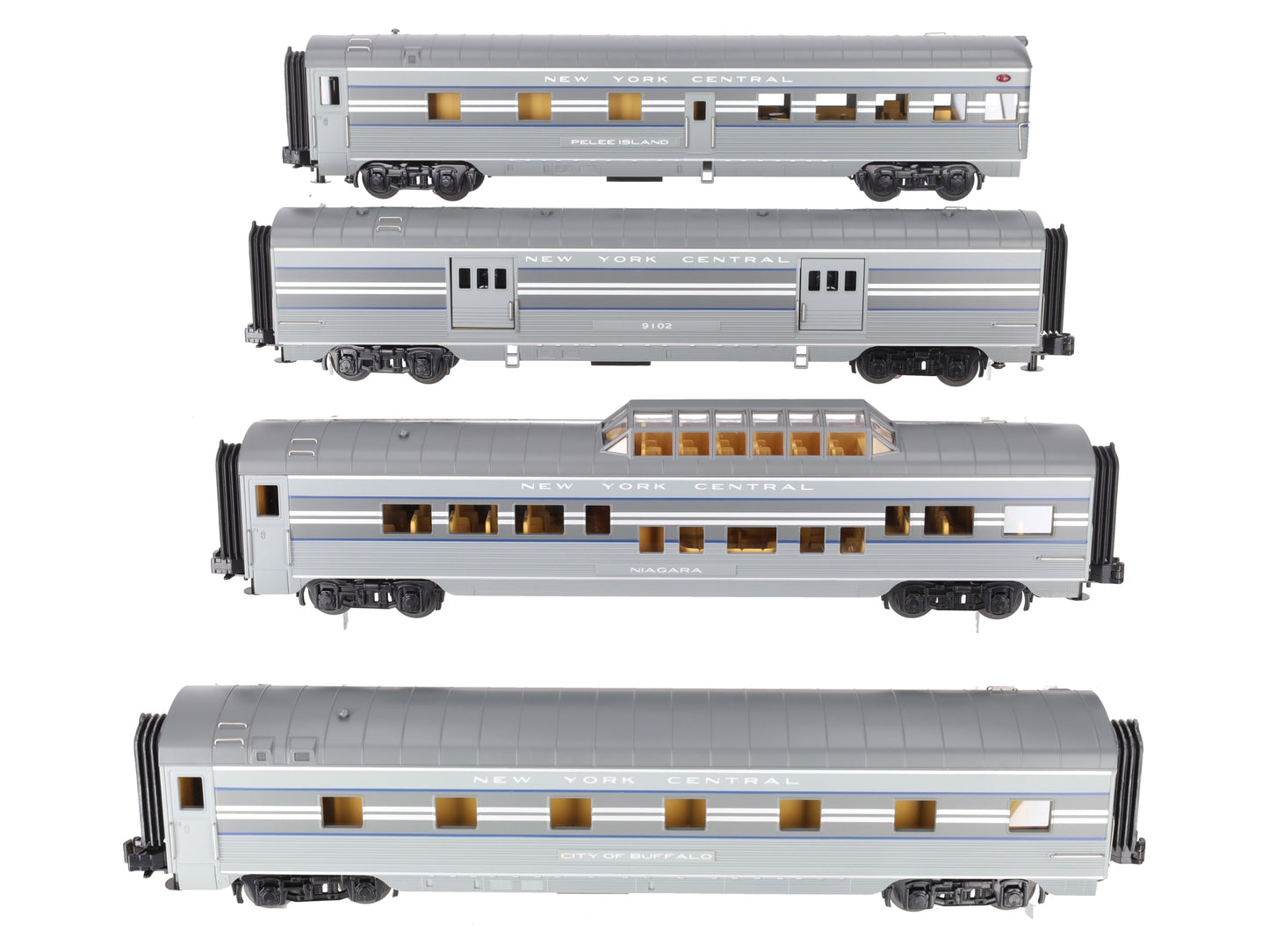 MTH 30-6782 O New York Central 60' Streamlined ABS Passenger Car Set (Set of 4) LN/Box