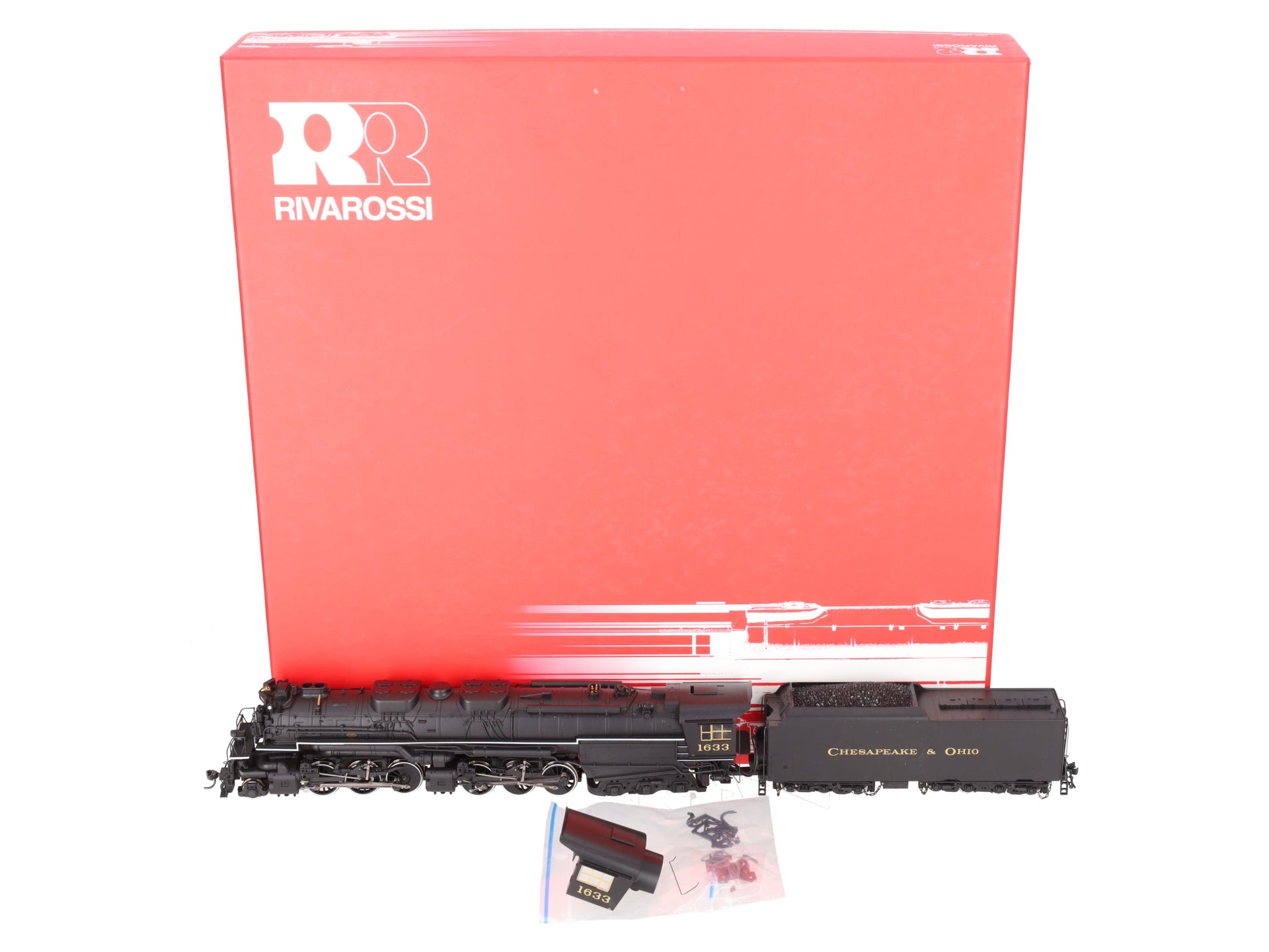 Rivarossi R5454 HO Scale C&O Class 2-6-6-6 Steam Locomotive & Tender #1633 EX/Box