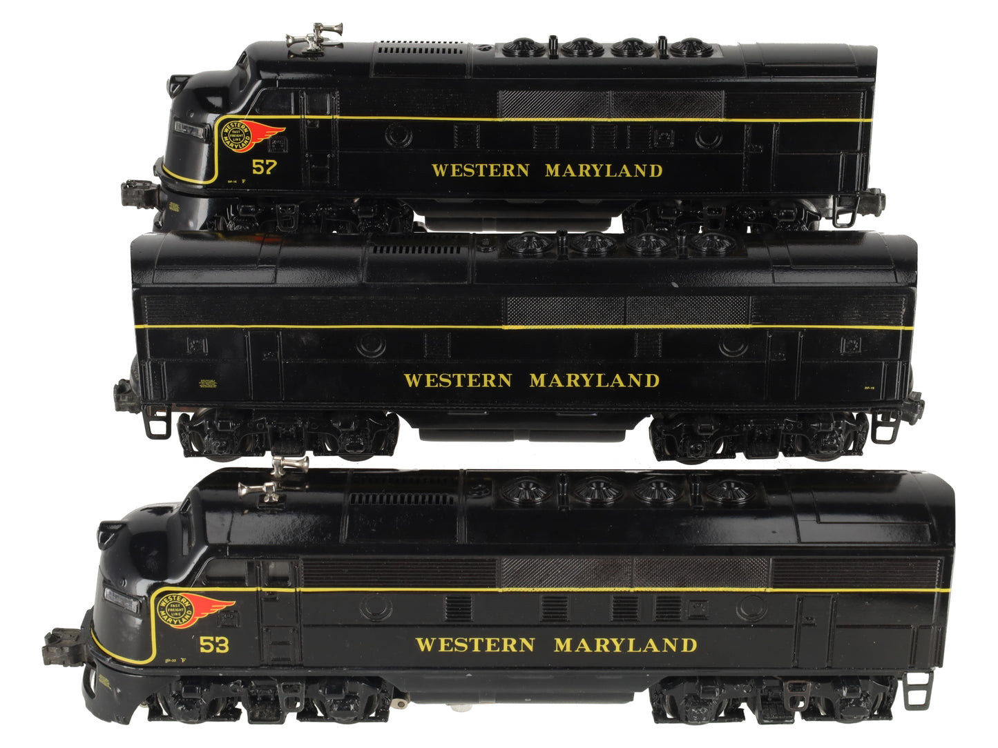 Lionel 2333 Custom Painted Vintage Western Maryland ALCO F3 ABA: #53/57