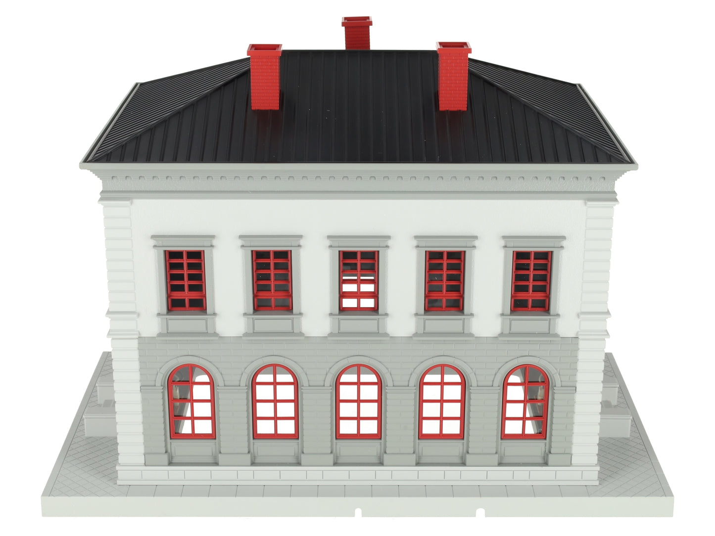 MTH 30-9099 O Gray & Maroon Police Station Assembled Building LN/Box