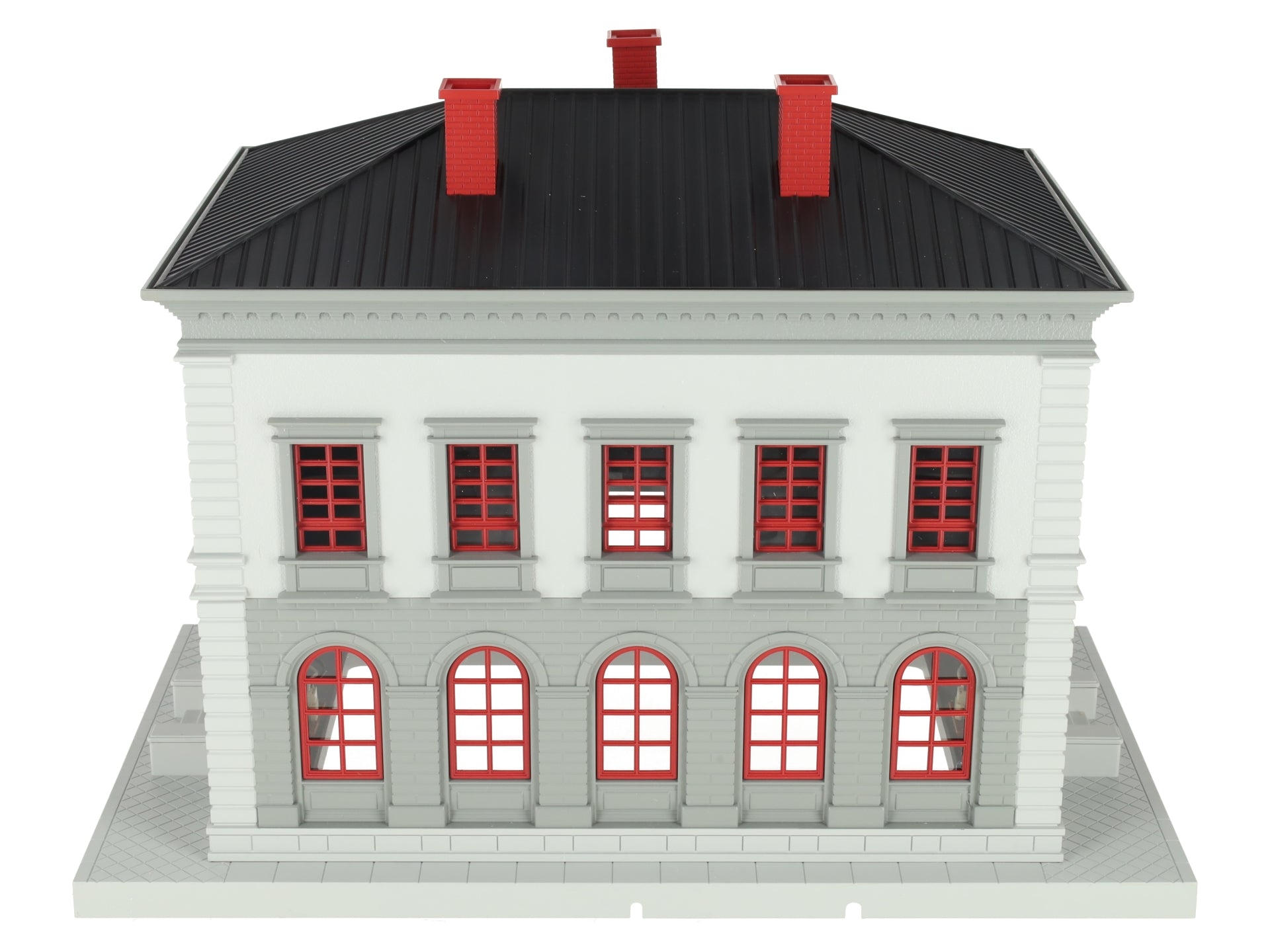 MTH 30-9099 O Gray & Maroon Police Station Assembled Building LN/Box