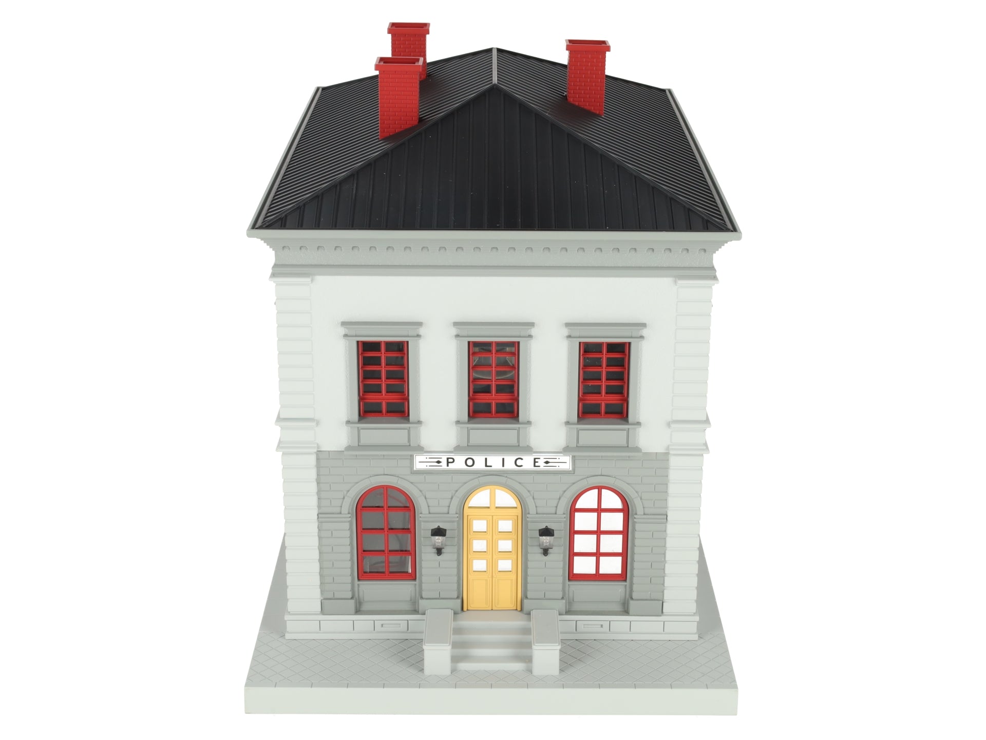 MTH 30-9099 O Gray & Maroon Police Station Assembled Building LN/Box