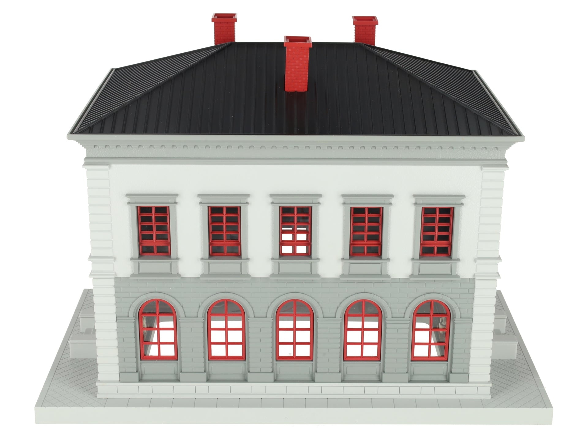 MTH 30-9099 O Gray & Maroon Police Station Assembled Building LN/Box