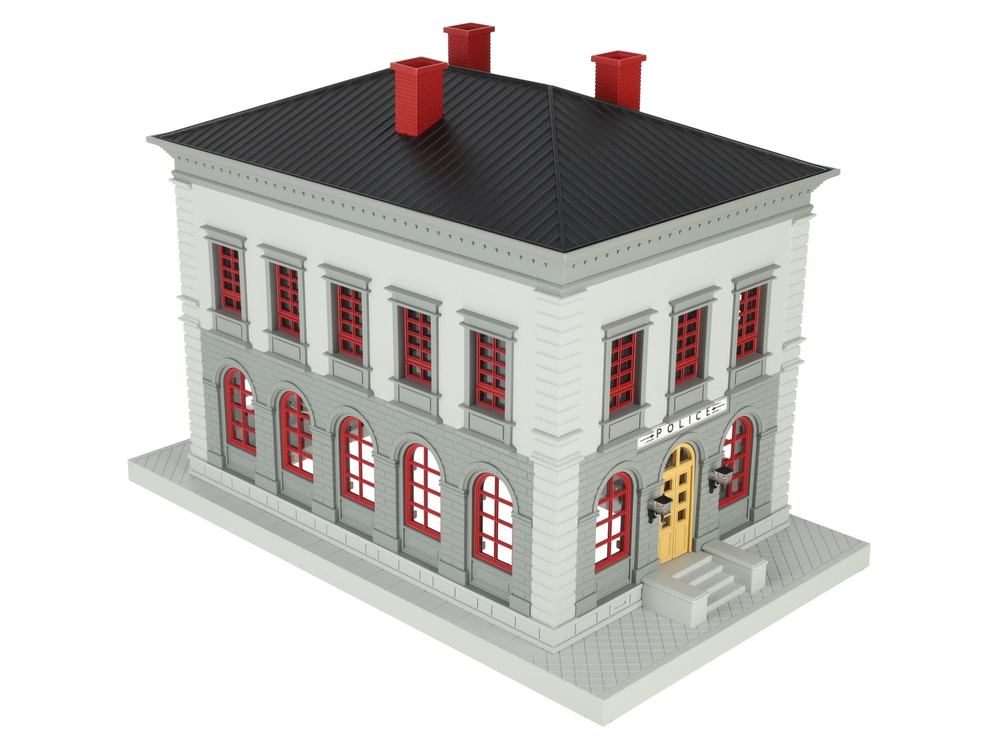 MTH 30-9099 O Gray & Maroon Police Station Assembled Building LN/Box