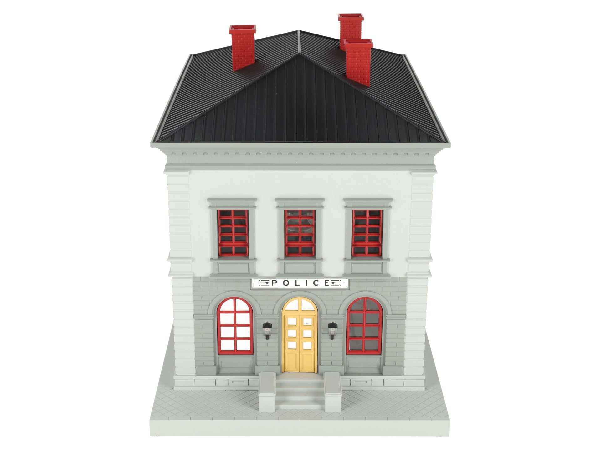 MTH 30-9099 O Gray & Maroon Police Station Assembled Building LN/Box