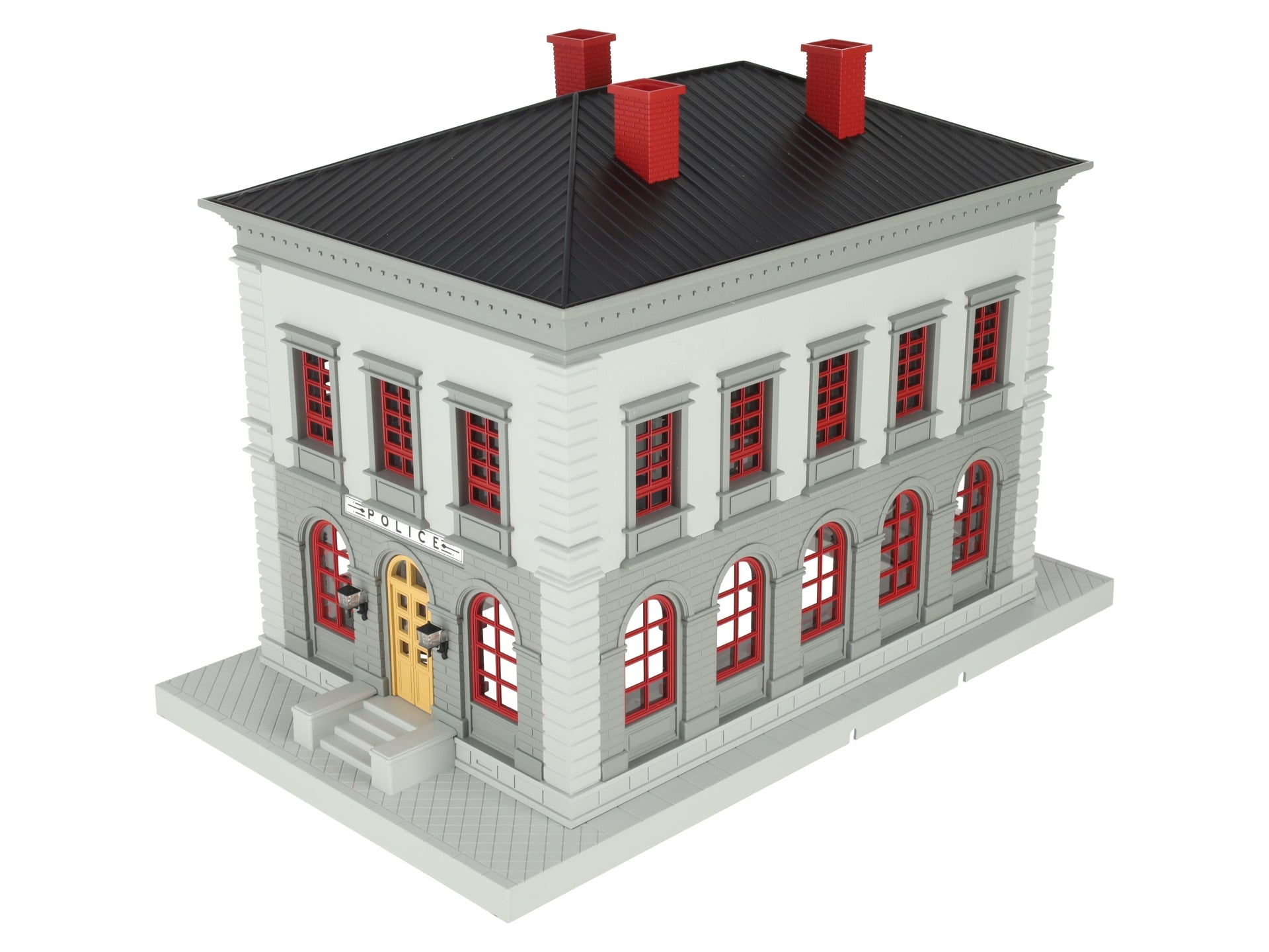 MTH 30-9099 O Gray & Maroon Police Station Assembled Building LN/Box