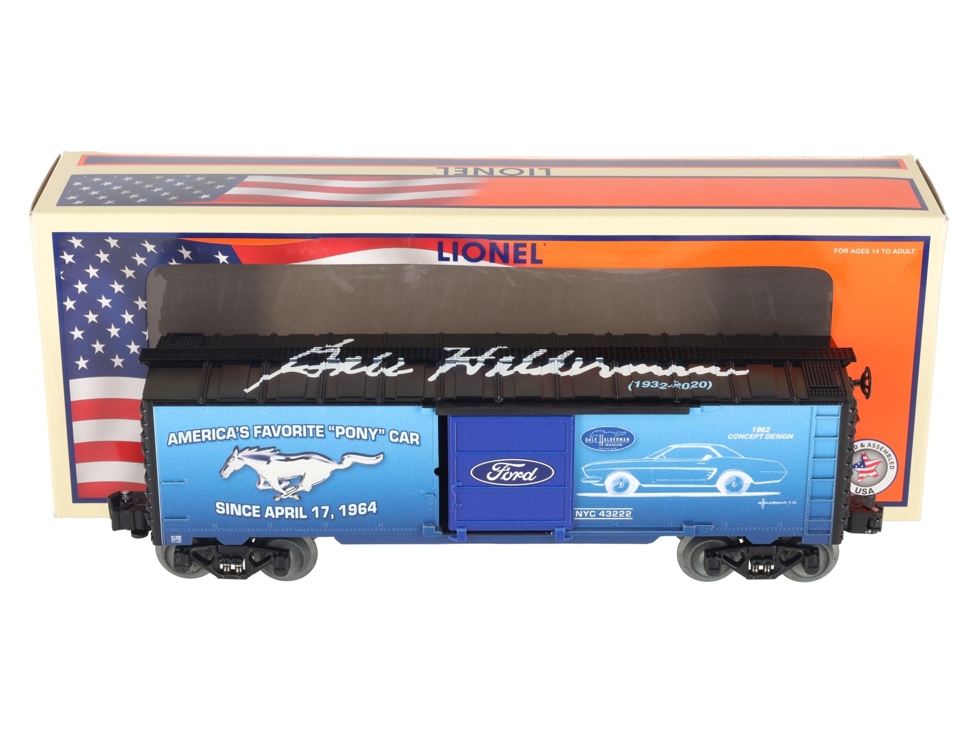 Lionel 2201420 O Ford-Halderman Mustang Boxcar #43222 LN/Box