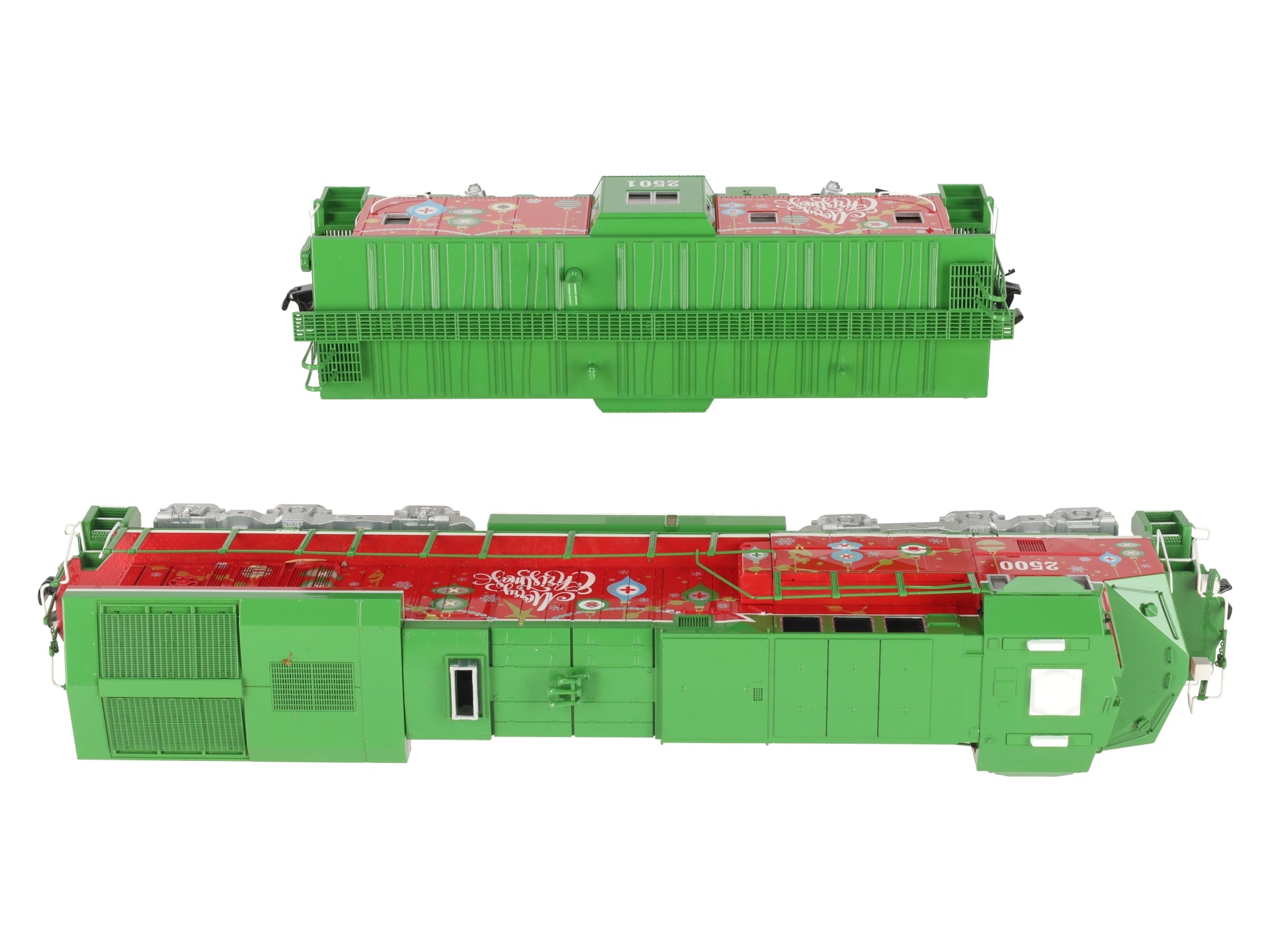 MTH 30-20757-1 O Gauge Christmas ES44AC Diesel & Caboose w/PS3 #2500/2501