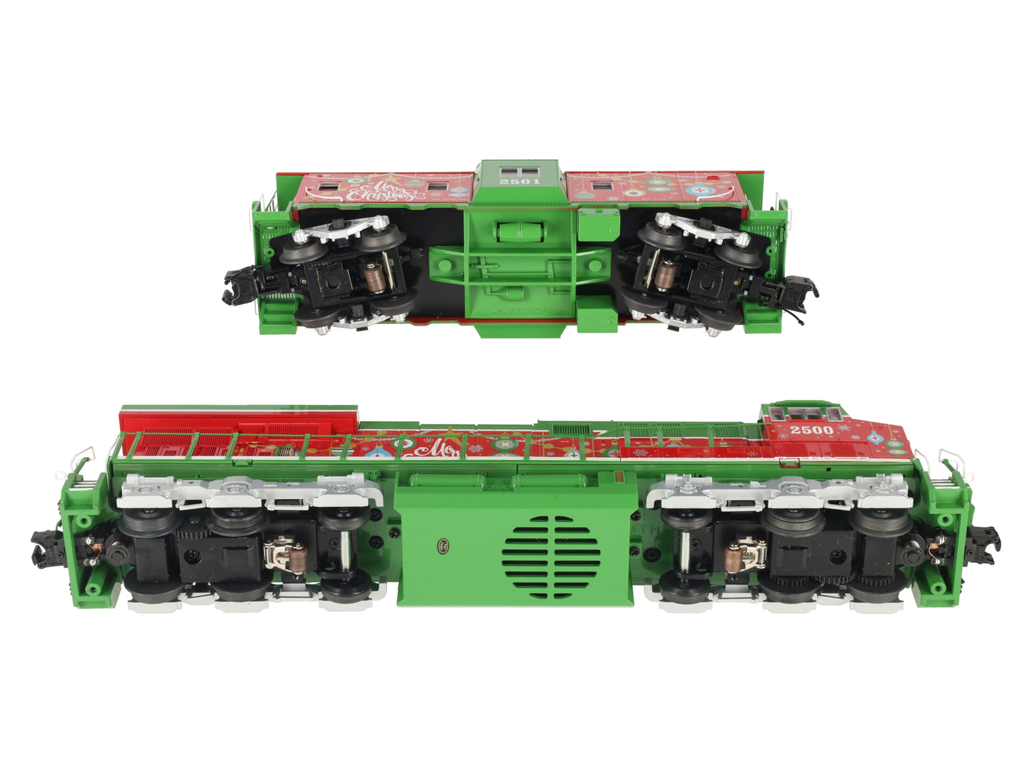 MTH 30-20757-1 O Gauge Christmas ES44AC Diesel & Caboose w/PS3 #2500/2501 EX/Box