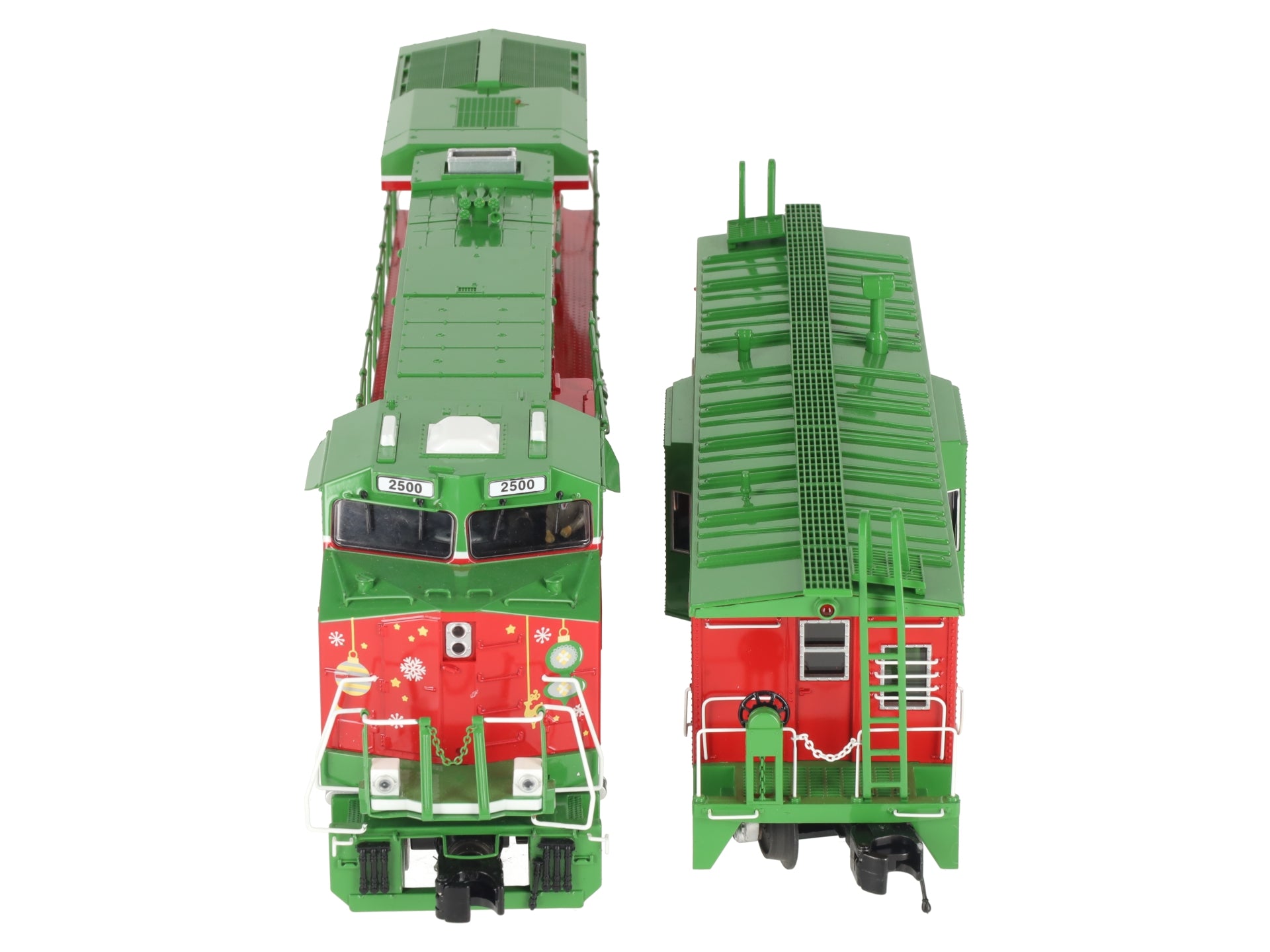 MTH 30-20757-1 O Gauge Christmas ES44AC Diesel & Caboose w/PS3 #2500/2501 EX/Box