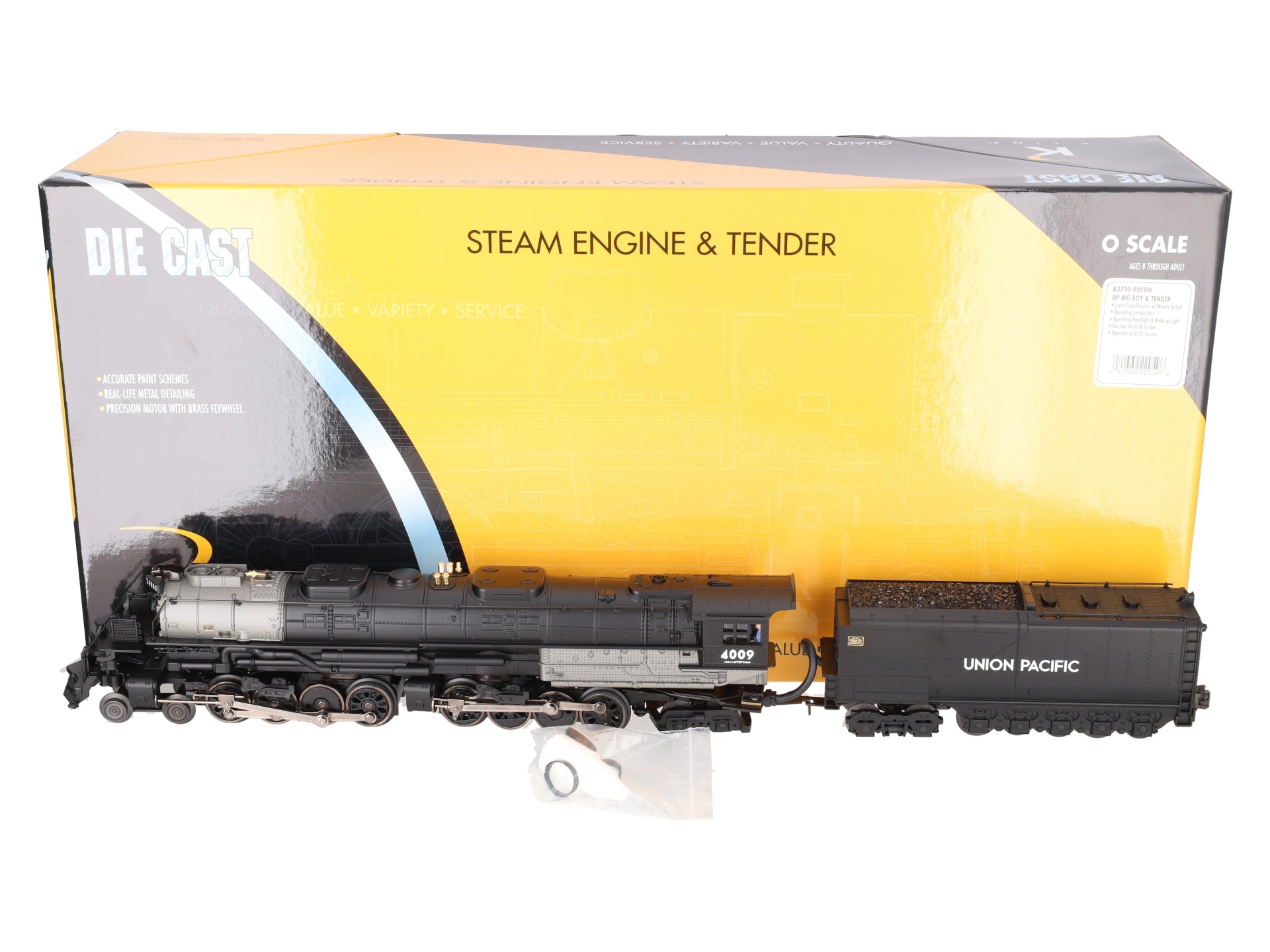 K-Line K3790-4009W Union Pacific Boy Steam Locomotive and Tender #4009 LN/Box