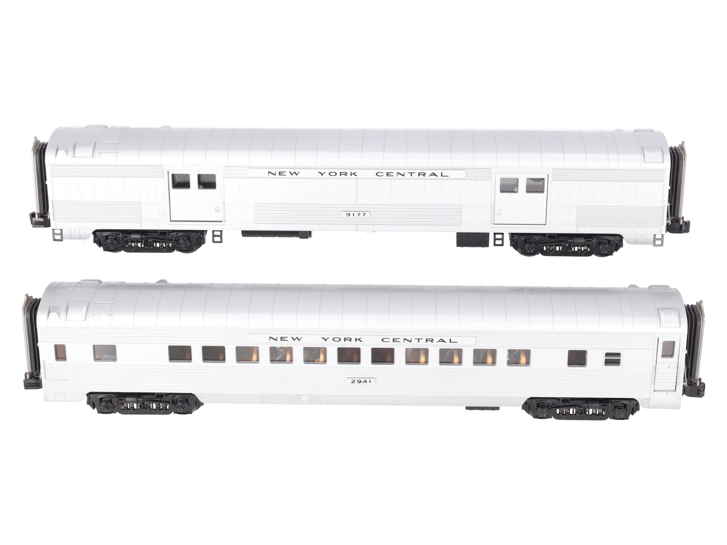 MTH 20-69127 O NYC 70’ ABS Baggage/Coach Ribbed Passenger Set (Set of 2) EX/Box