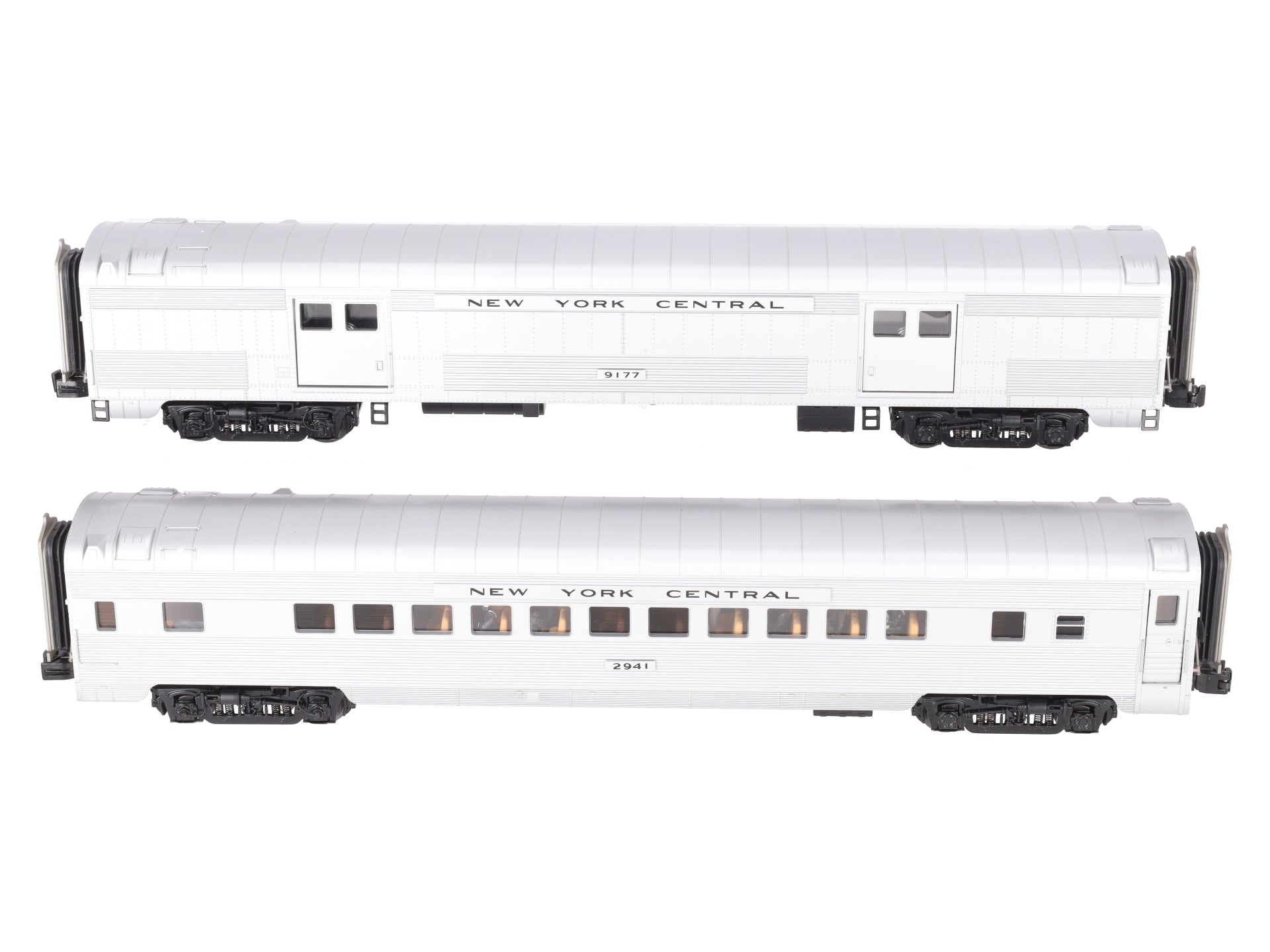 MTH 20-69127 O NYC 70’ ABS Baggage/Coach Ribbed Passenger Set (Set of 2) EX/Box