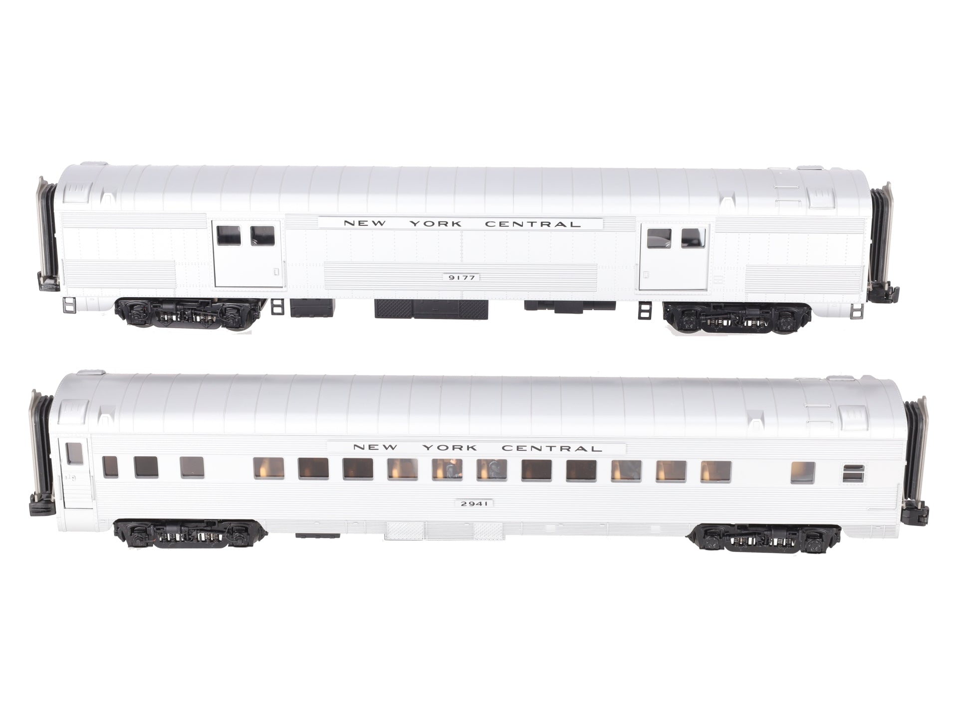 MTH 20-69127 O NYC 70’ ABS Baggage/Coach Ribbed Passenger Set (Set of 2) EX/Box