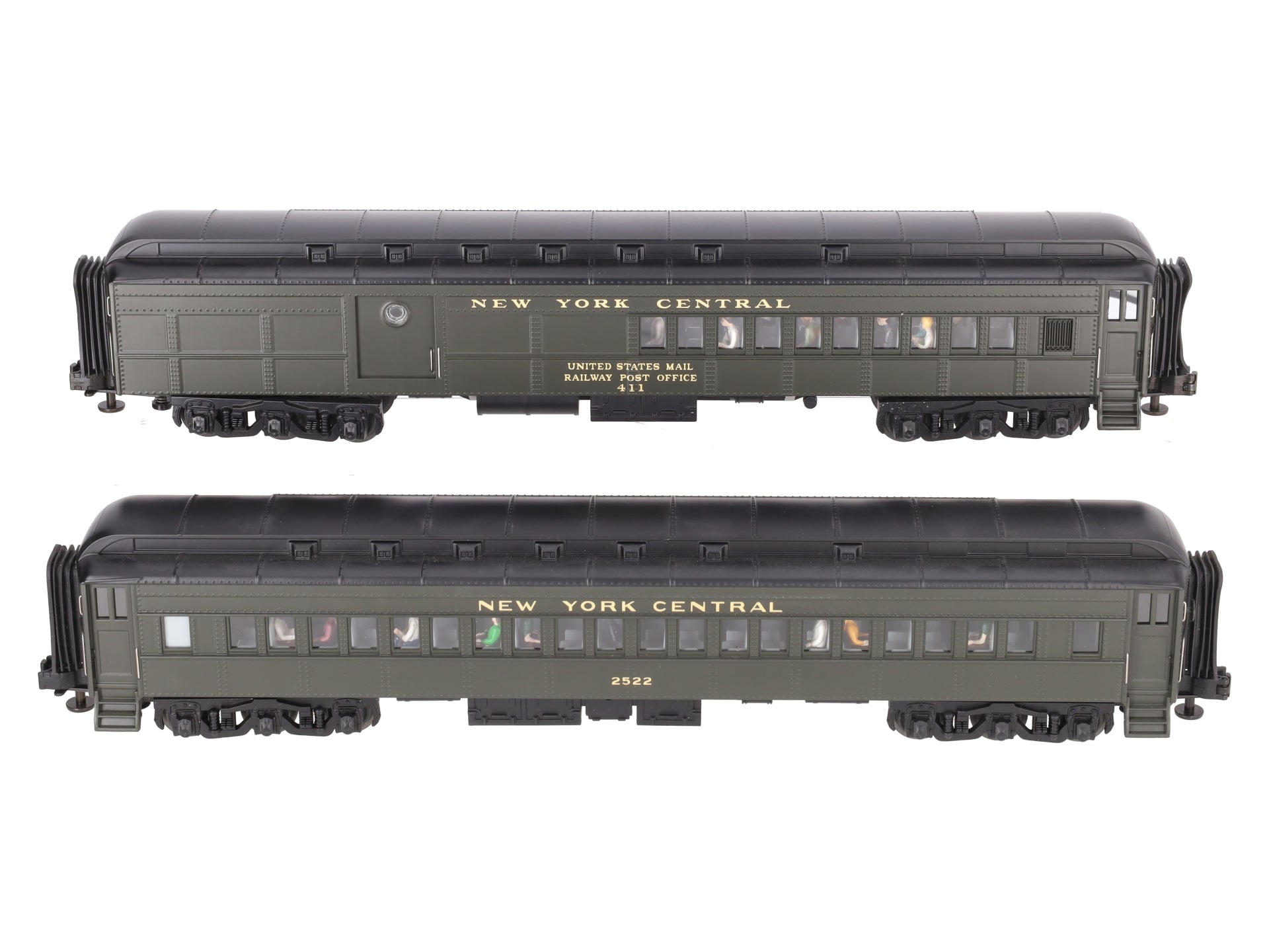 MTH 20-4122 O Gauge NYC 70' Madison Combine/Diner Passenger Car Set (Pack of 2) VG/Box