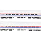 MTH 20-6655 O Scale Amtrak Amfleet Phase III Passenger Coach Cars (Set of 2) EX/Box