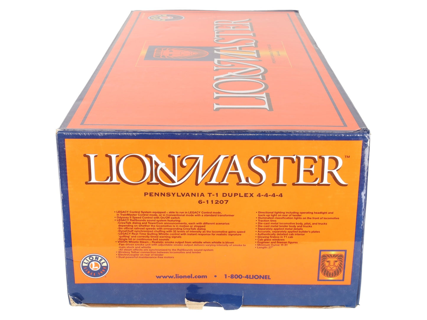 Lionel 6-11207 O Lionmaster PRR T1 4-4-4-4 Duplex Steam Locomotive #5511 TMCC LN/Box