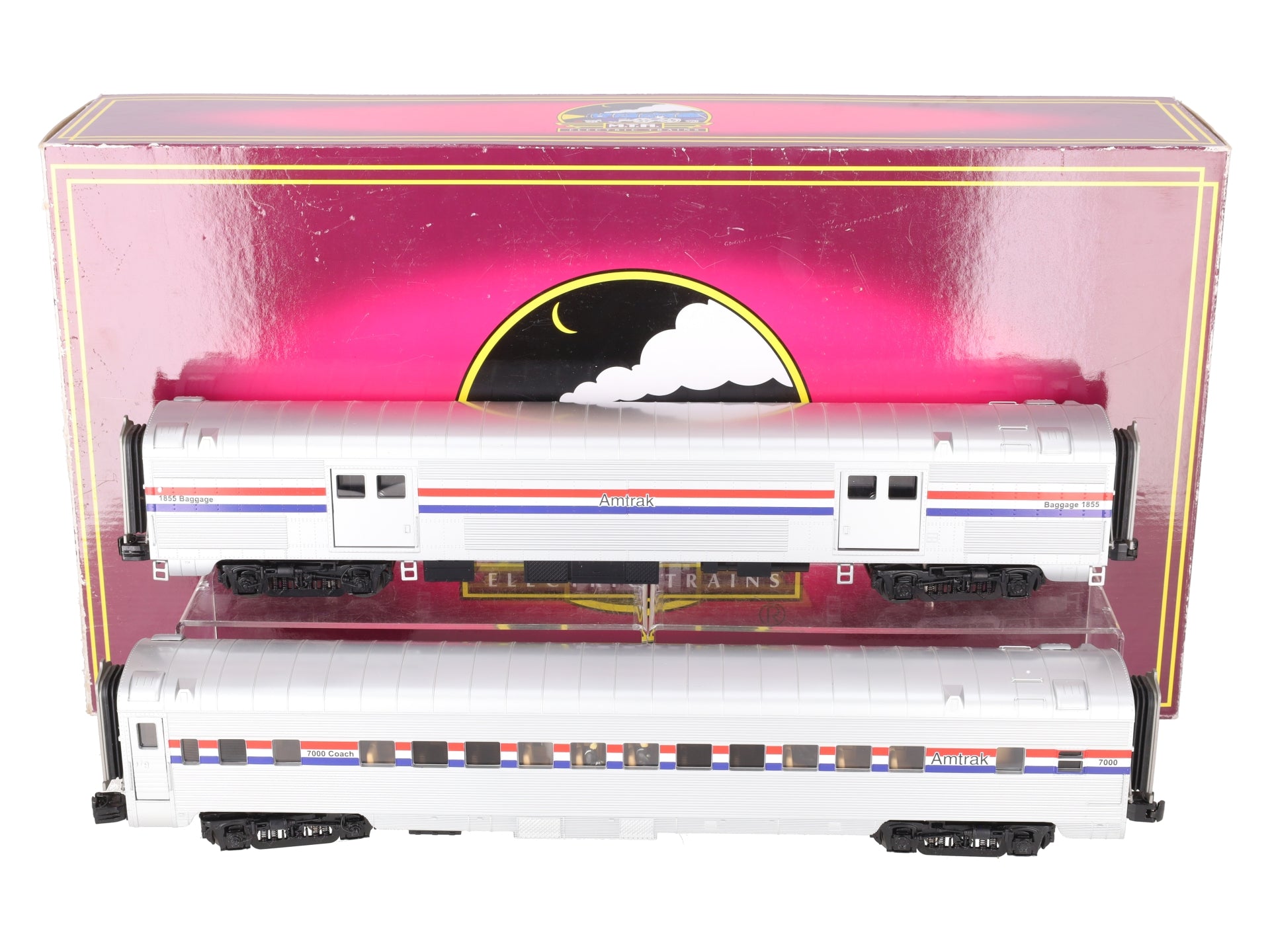MTH 20-69151 O Amtrak 70' Streamlined Baggage/Coach Passenger Car Set (Set of 2)