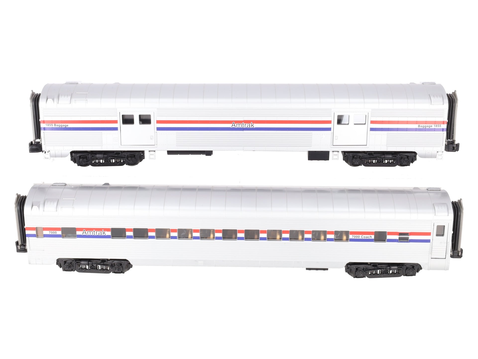 MTH 20-69151 O Amtrak 70' Streamlined Baggage/Coach Passenger Car Set (Set of 2)