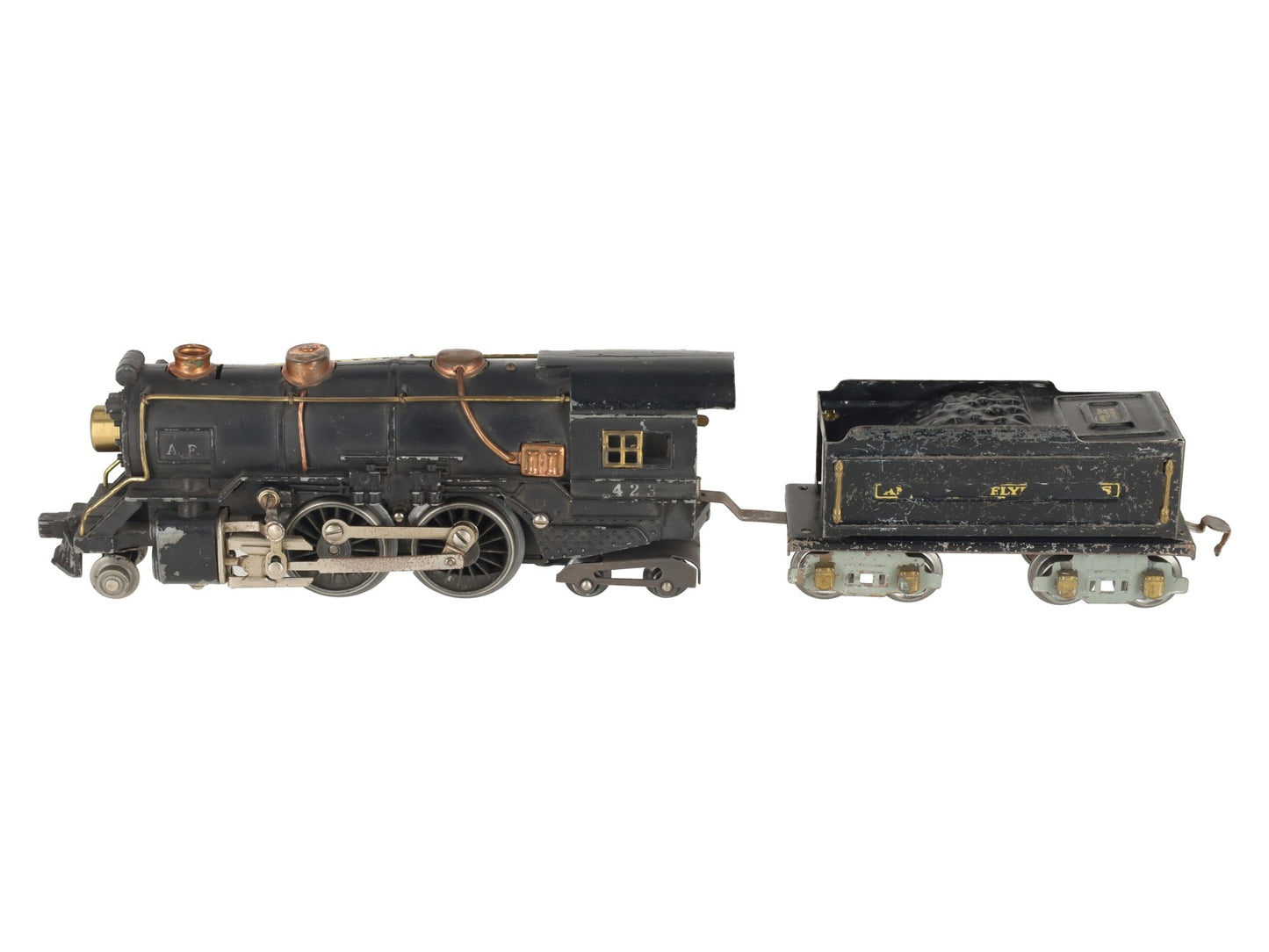 American Flyer 423 Vintage O Prewar 2-4-4 Steam Locomotive & Tender VG