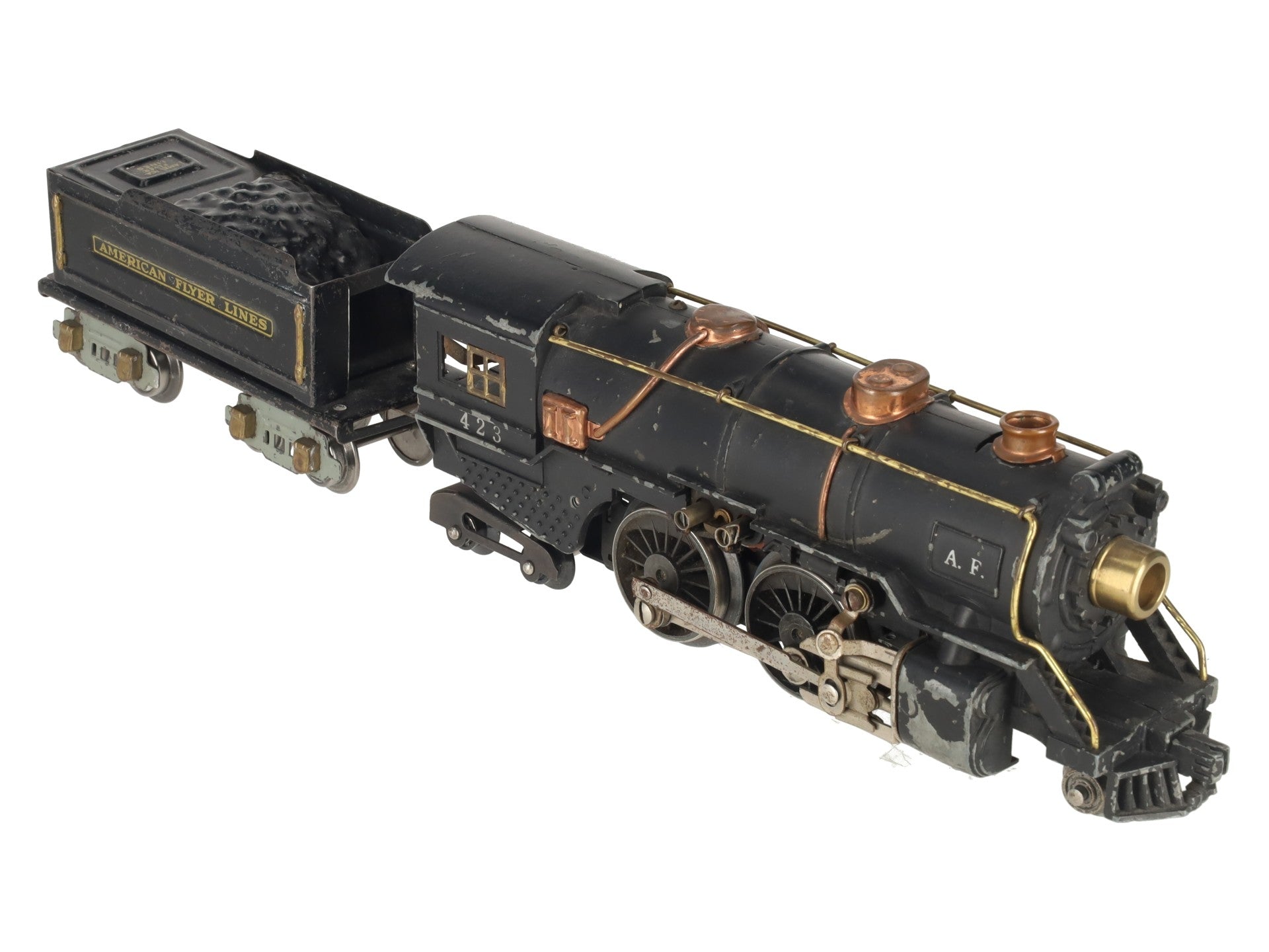 American Flyer 423 Vintage O Prewar 2-4-4 Steam Locomotive & Tender VG