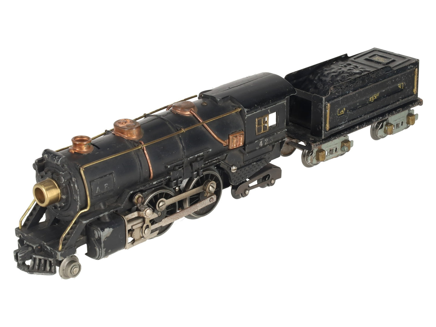 American Flyer 423 Vintage O Prewar 2-4-4 Steam Locomotive & Tender VG