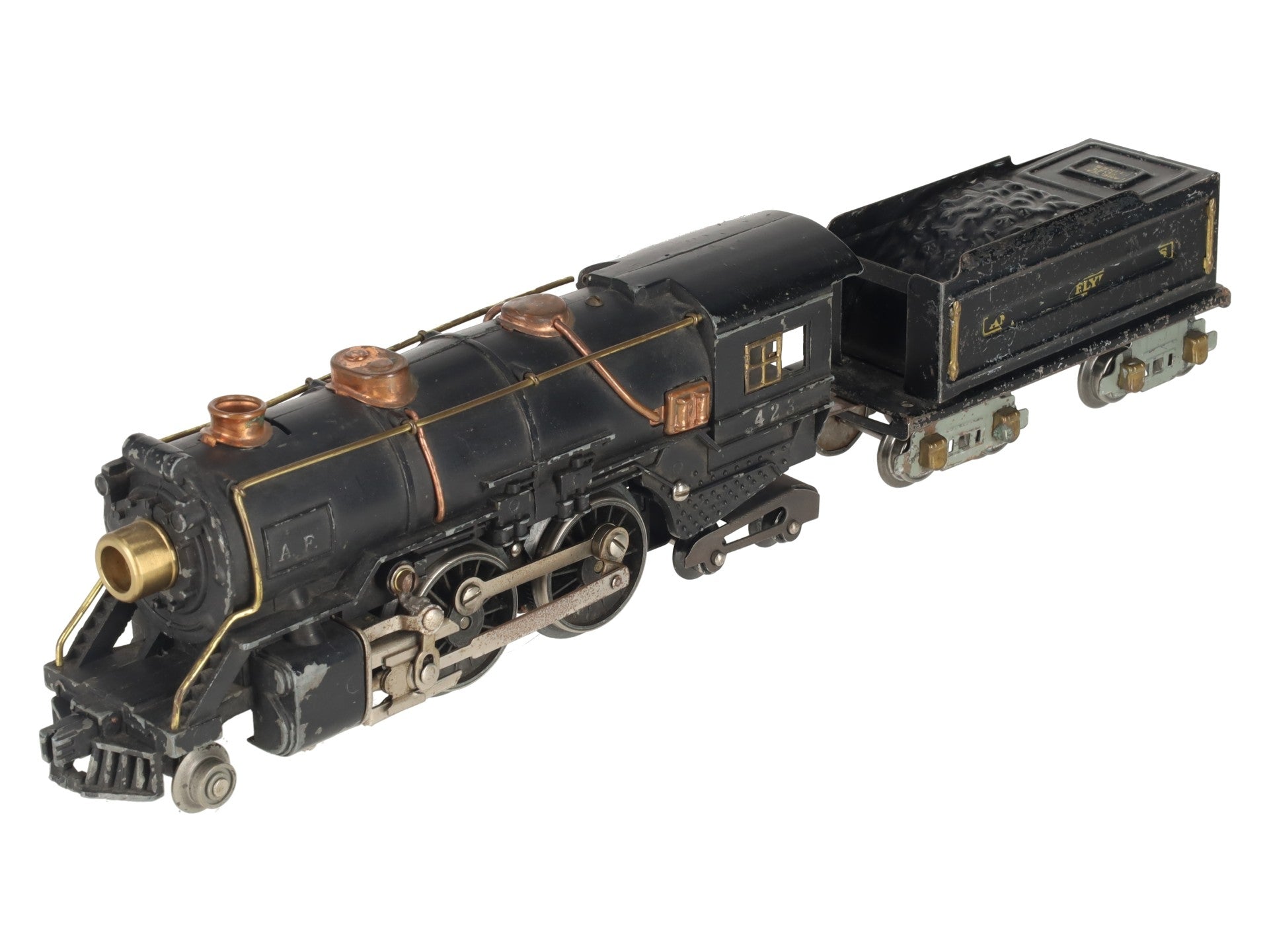 American Flyer 423 Vintage O Prewar 2-4-4 Steam Locomotive & Tender VG