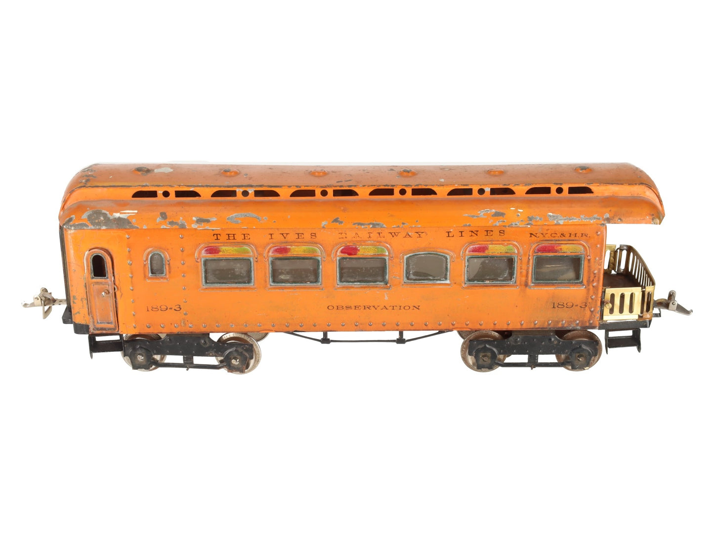 Ives 189-3 Vintage Standard Gauge Tinplate Observation Car VG