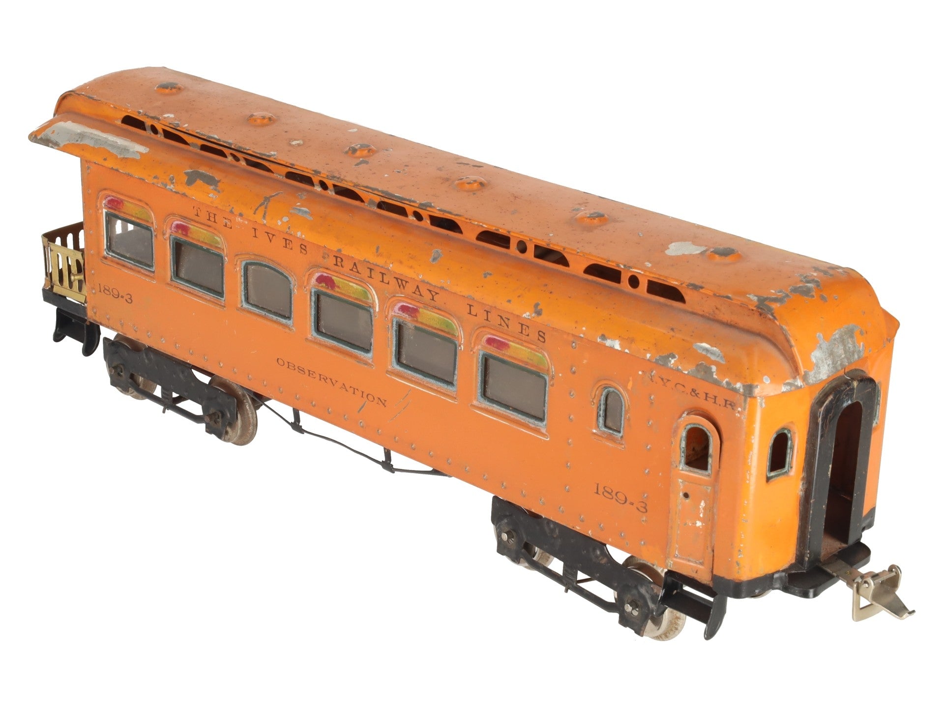 Ives 189-3 Vintage Standard Gauge Tinplate Observation Car VG